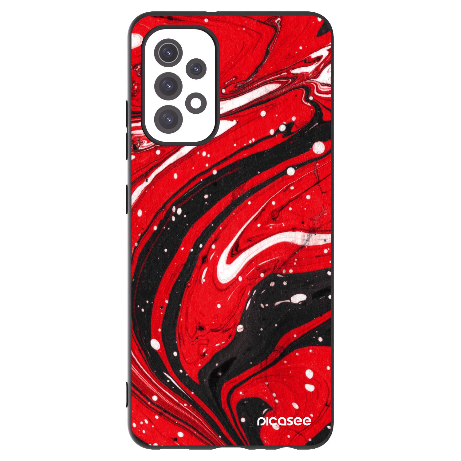 Picasee fekete szilikon tok az alábbi mobiltelefonokra Samsung Galaxy A32 5G A326B - Red black