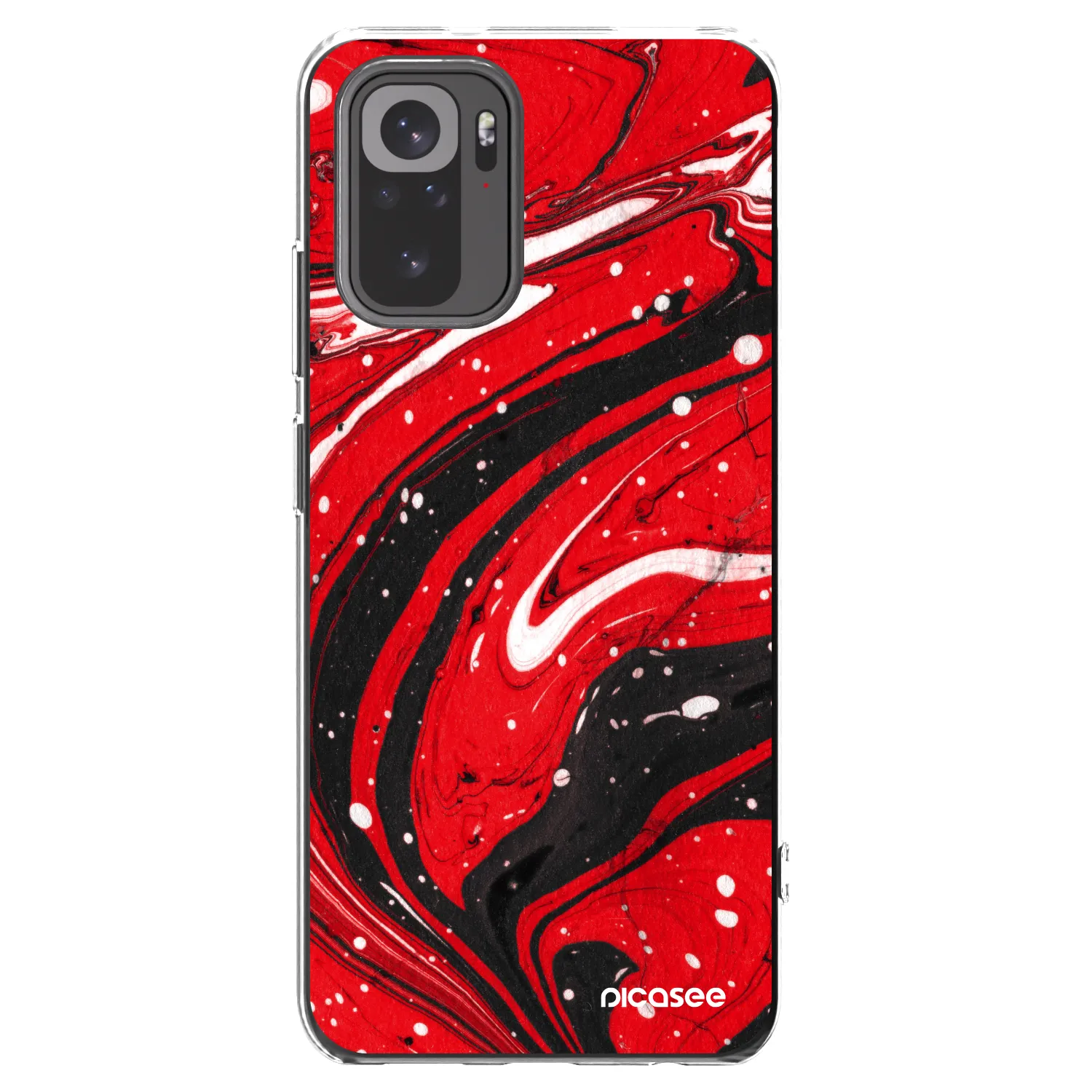 Picasee átlátszó szilikon tok az alábbi mobiltelefonokra Xiaomi Redmi Note 10S - Red black