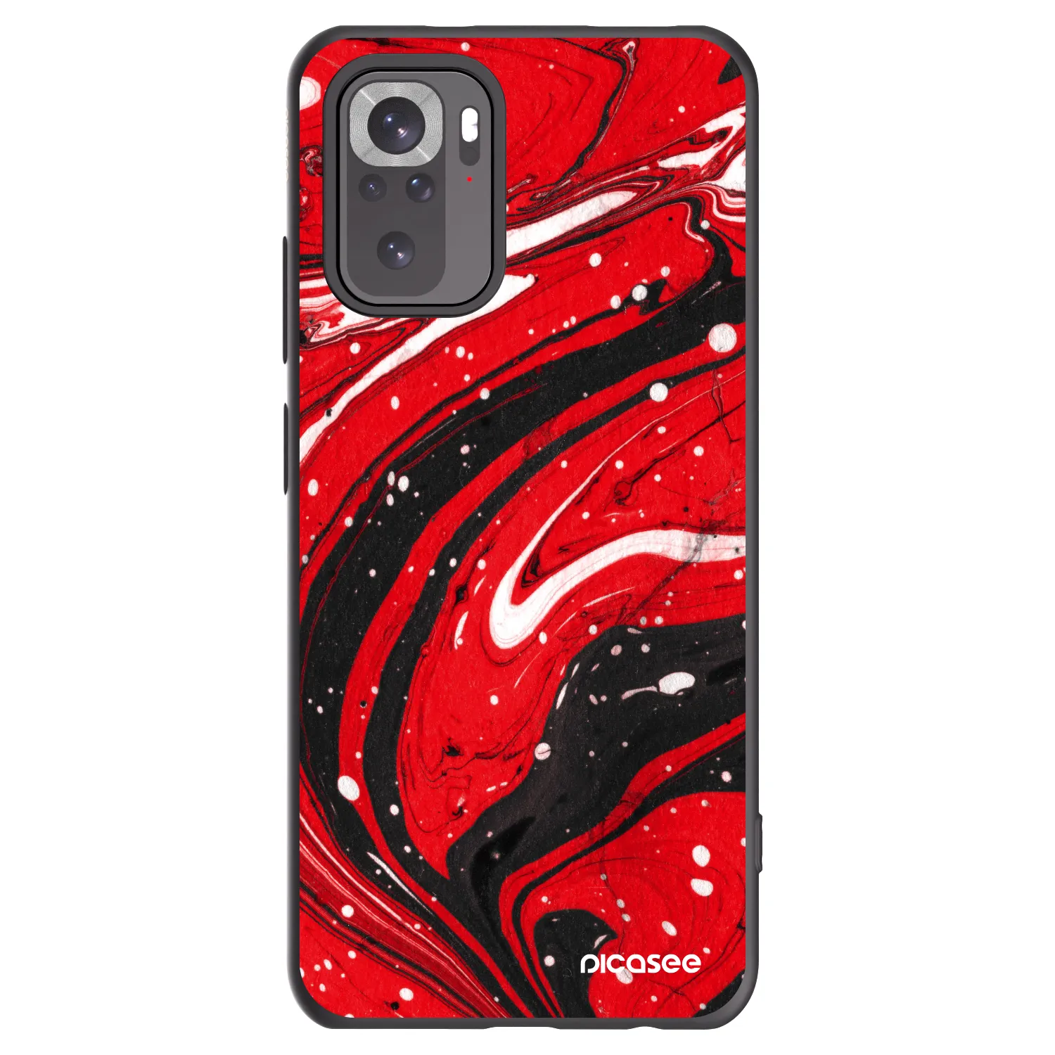 Picasee fekete szilikon tok az alábbi mobiltelefonokra Xiaomi Redmi Note 10S - Red black