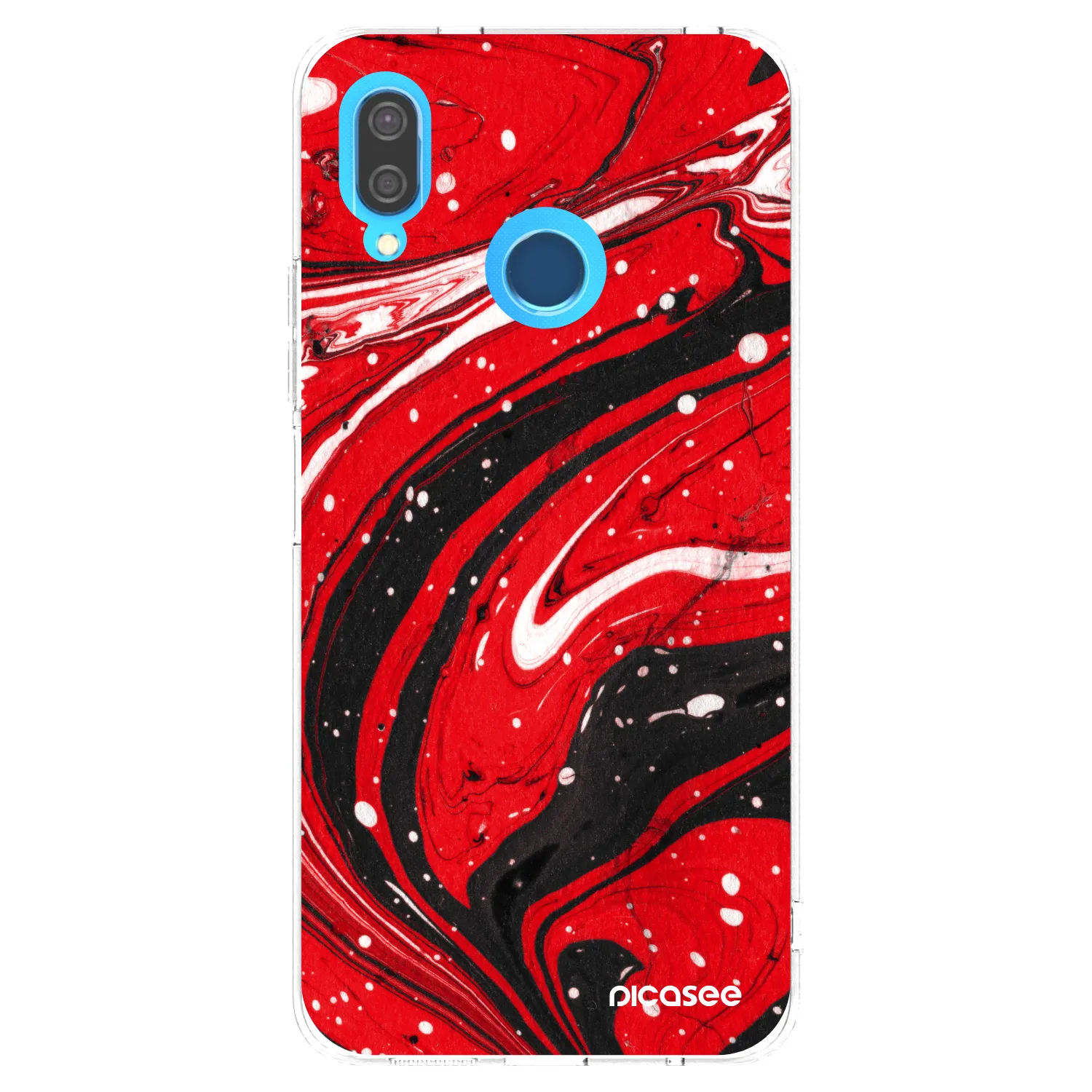 Picasee átlátszó szilikon tok az alábbi mobiltelefonokra Huawei P20 Lite - Red black