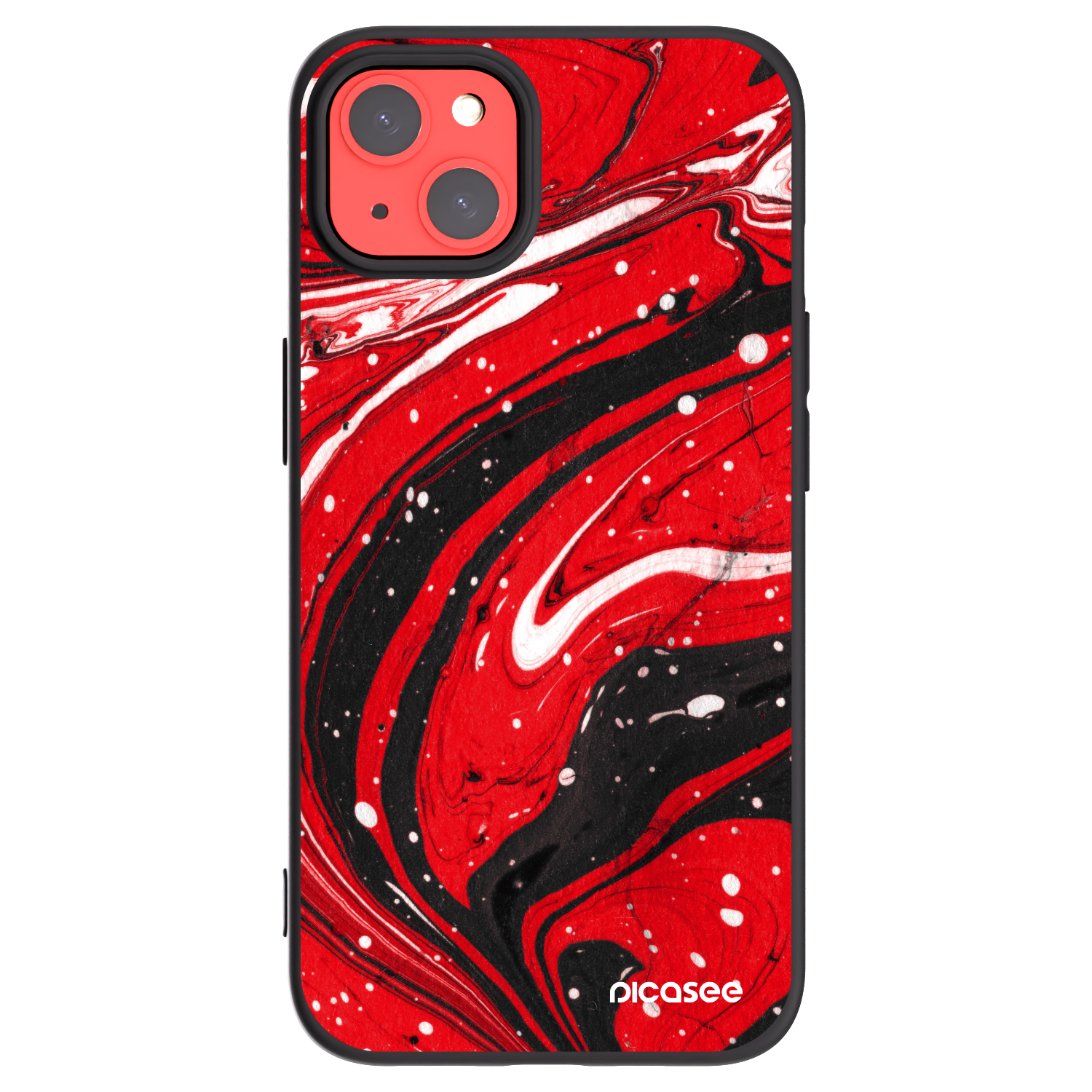 Picasee fekete szilikon tok az alábbi mobiltelefonokra Apple iPhone 13 - Red black