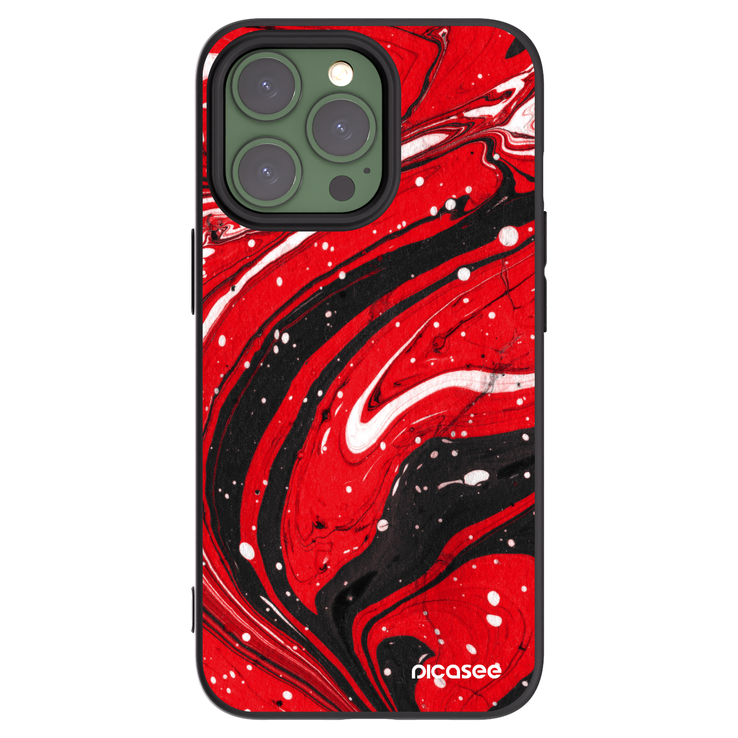 Picasee fekete szilikon tok az alábbi mobiltelefonokra Apple iPhone 13 Pro - Red black