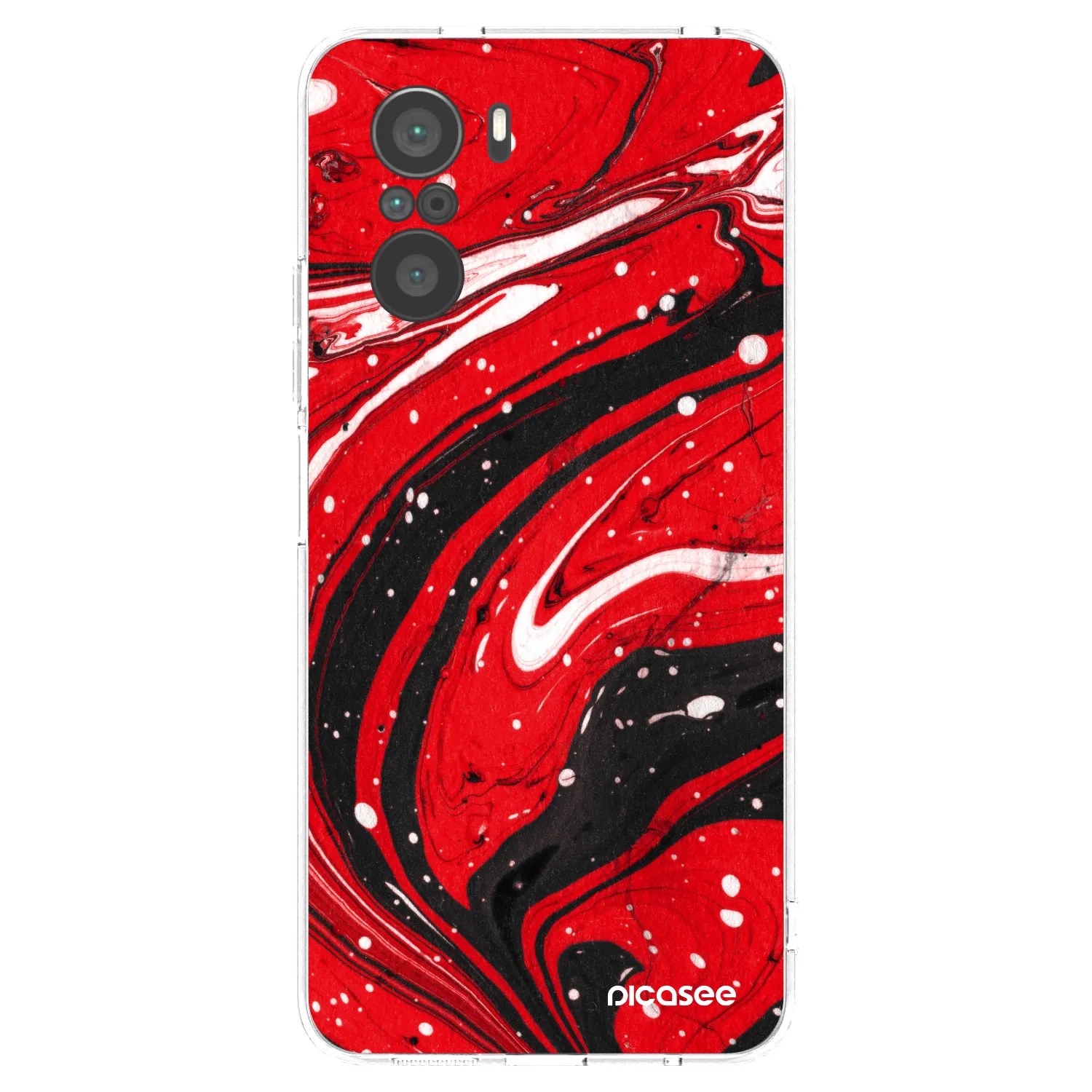 Picasee átlátszó szilikon tok az alábbi mobiltelefonokra Xiaomi Poco F3 - Red black
