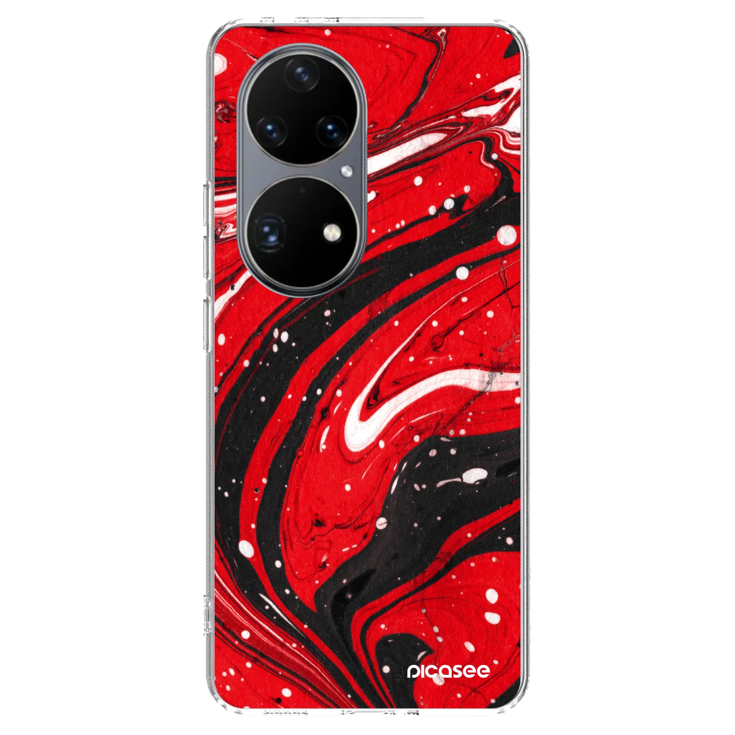 Picasee átlátszó szilikon tok az alábbi mobiltelefonokra Huawei P50 - Red black