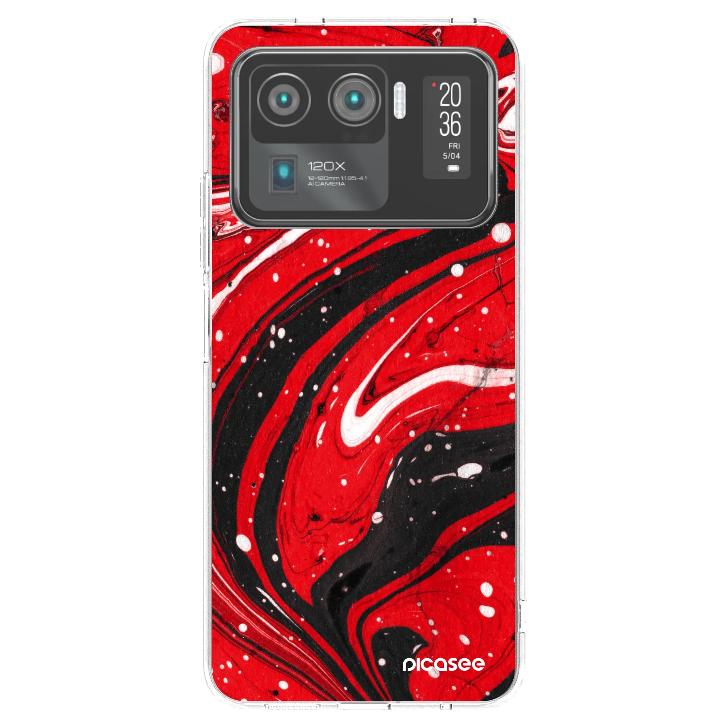 Picasee átlátszó szilikon tok az alábbi mobiltelefonokra Xiaomi Mi 11 Ultra - Red black
