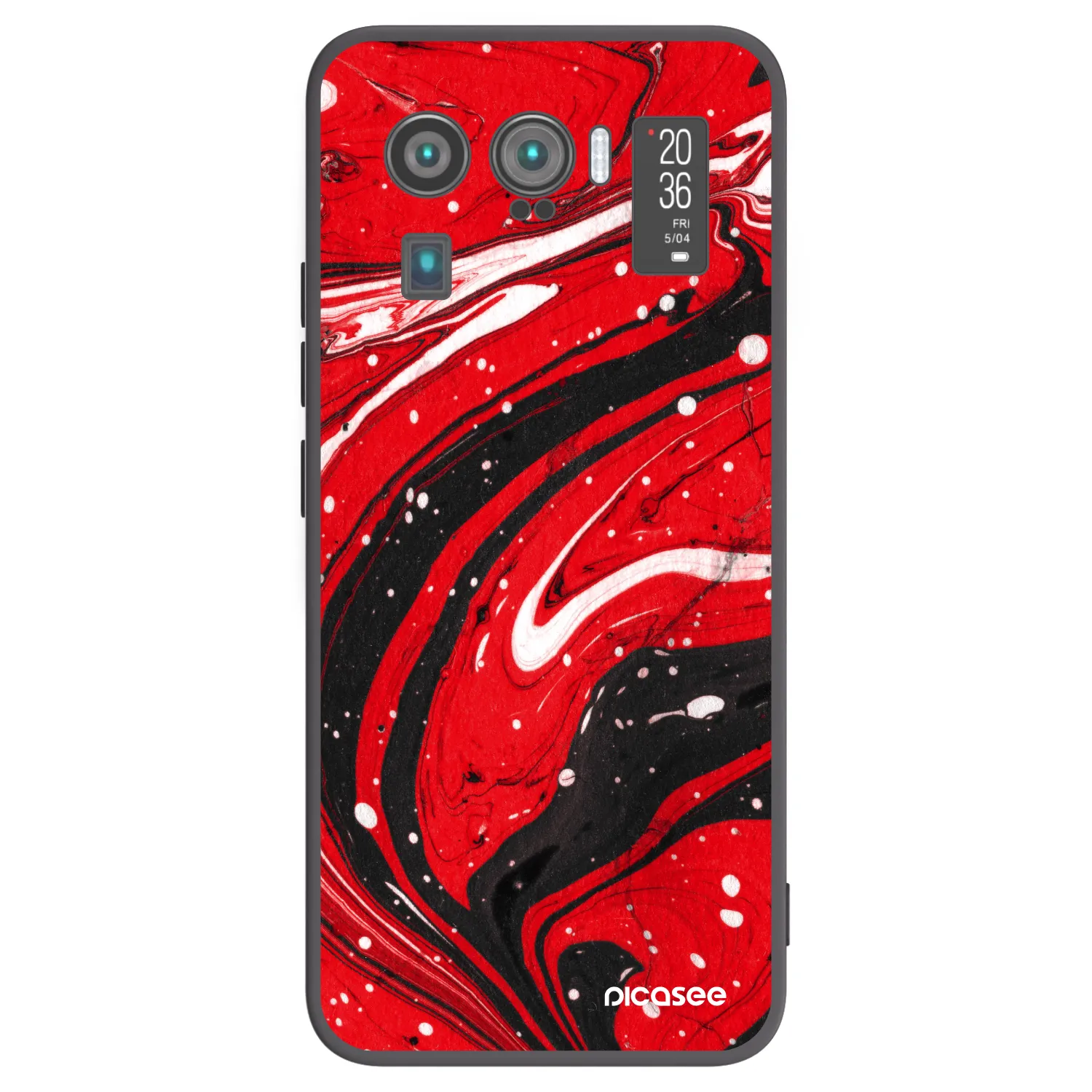 Picasee fekete szilikon tok az alábbi mobiltelefonokra Xiaomi Mi 11 Ultra - Red black