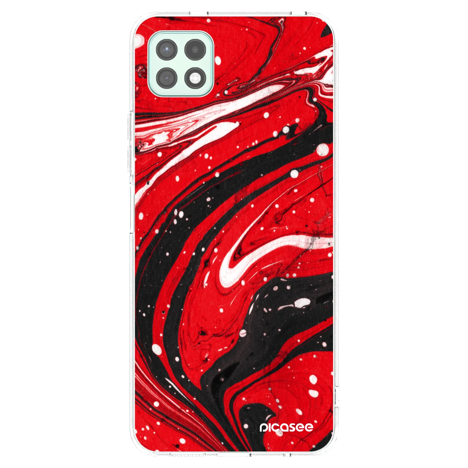 Picasee átlátszó szilikon tok az alábbi mobiltelefonokra Samsung Galaxy A22 A226B 5G - Red black