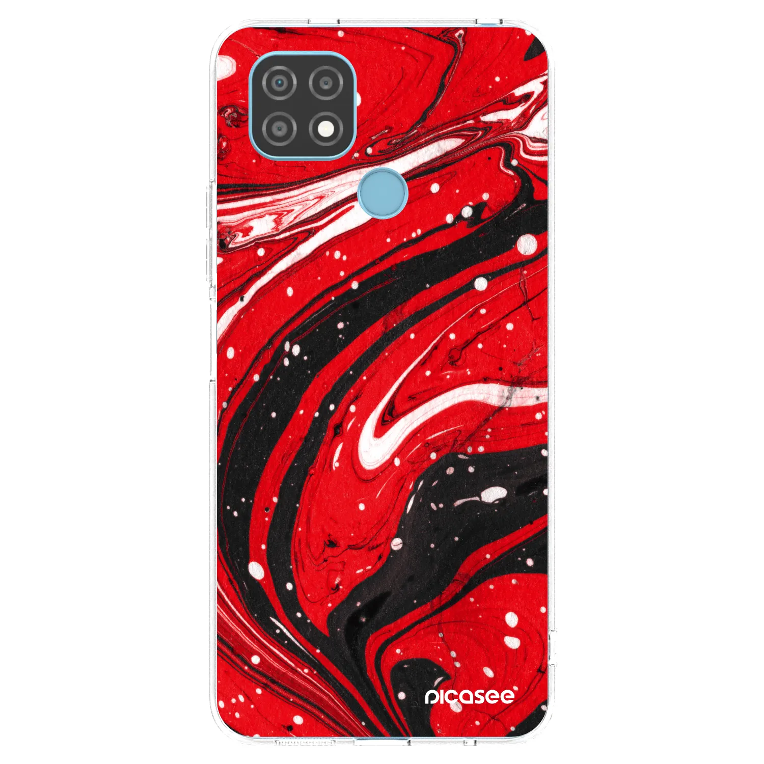 Picasee átlátszó szilikon tok az alábbi mobiltelefonokra Realme C21 - Red black