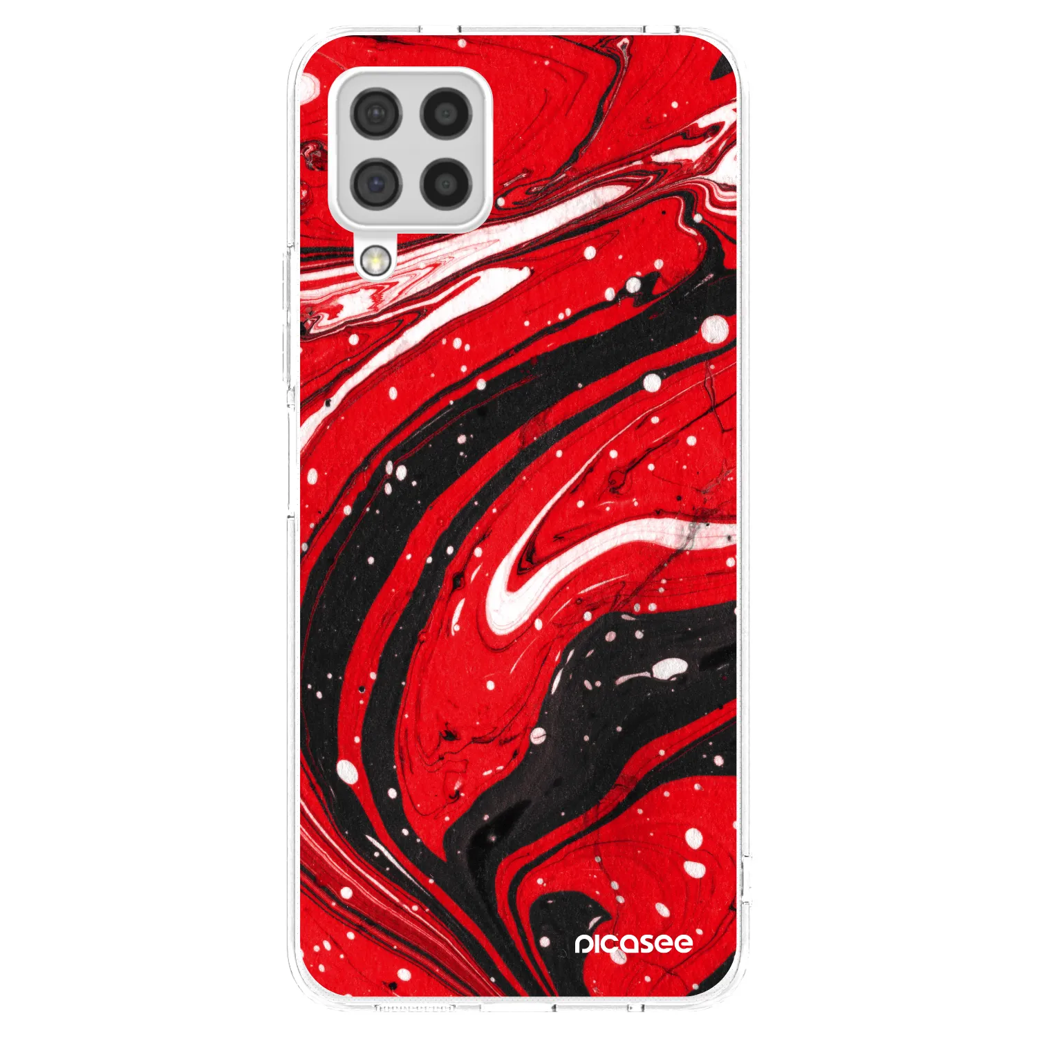 Picasee átlátszó szilikon tok az alábbi mobiltelefonokra Samsung Galaxy A22 A225F 4G - Red black