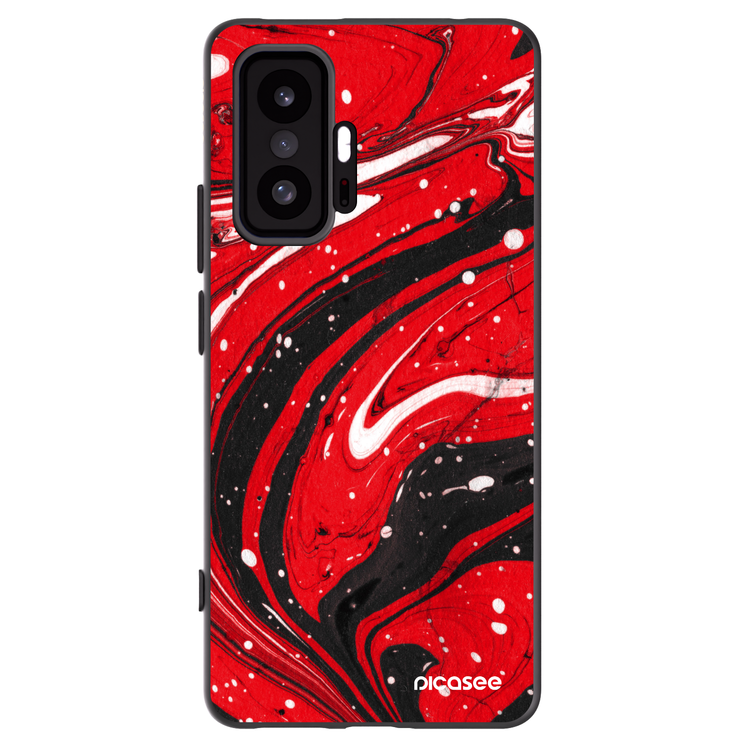 Picasee fekete szilikon tok az alábbi mobiltelefonokra Xiaomi 11T Pro - Red black