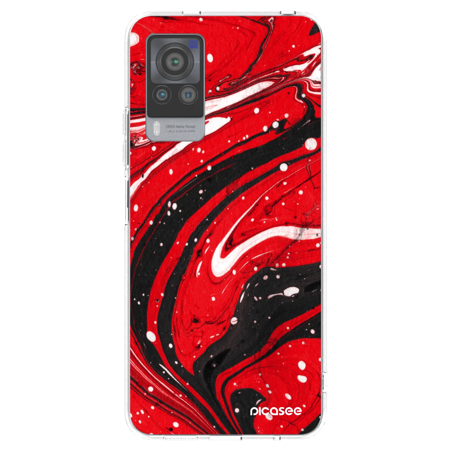 Picasee átlátszó szilikon tok az alábbi mobiltelefonokra Vivo X60 Pro 5G - Red black