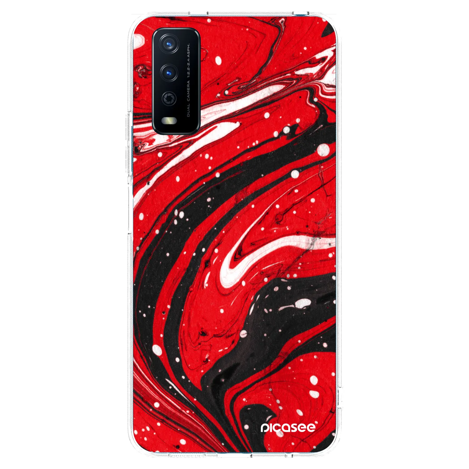 Picasee átlátszó szilikon tok az alábbi mobiltelefonokra Vivo Y11s - Red black