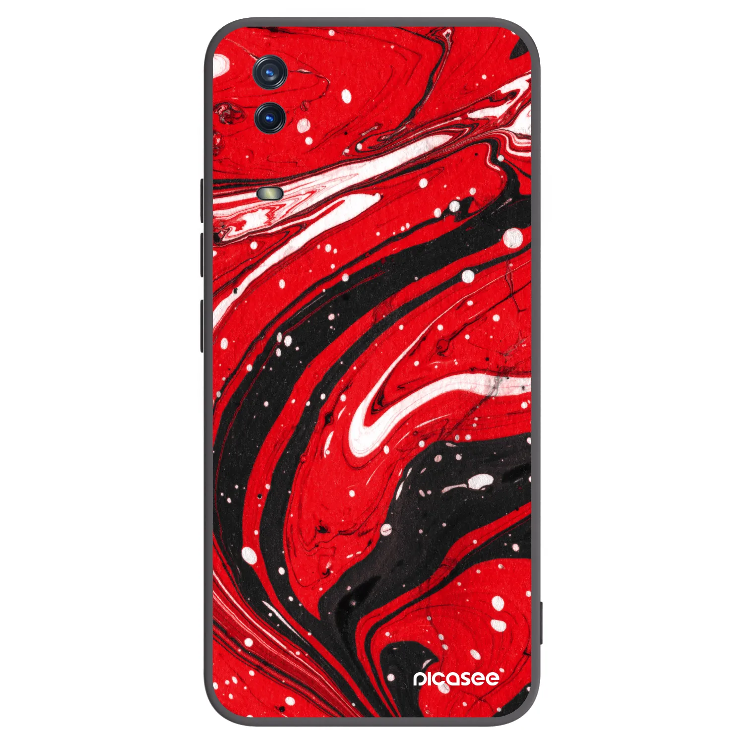 Picasee fekete szilikon tok az alábbi mobiltelefonokra Vivo Y11s - Red black