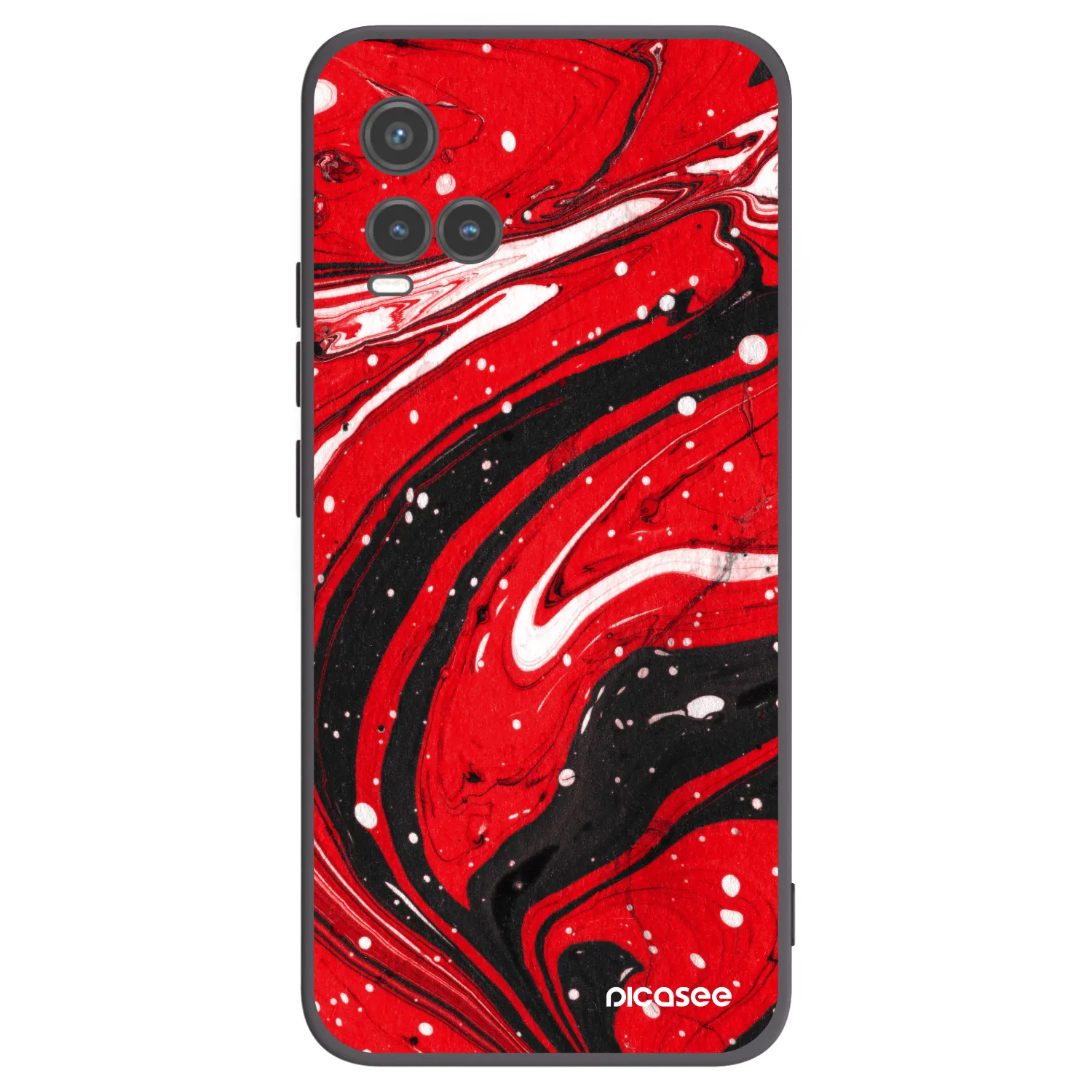 Picasee fekete szilikon tok az alábbi mobiltelefonokra Vivo Y33s - Red black