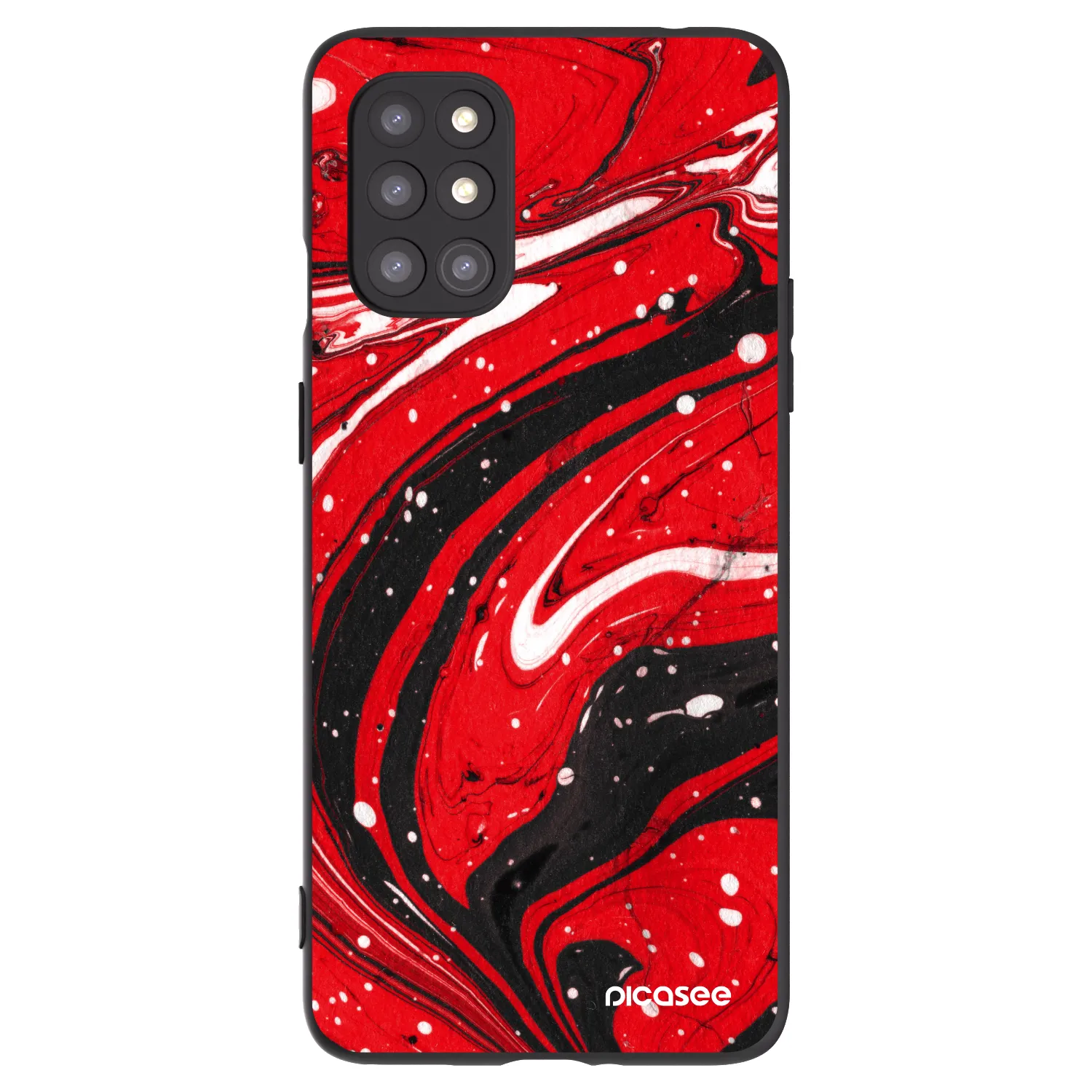 Picasee fekete szilikon tok az alábbi mobiltelefonokra OnePlus 8T - Red black