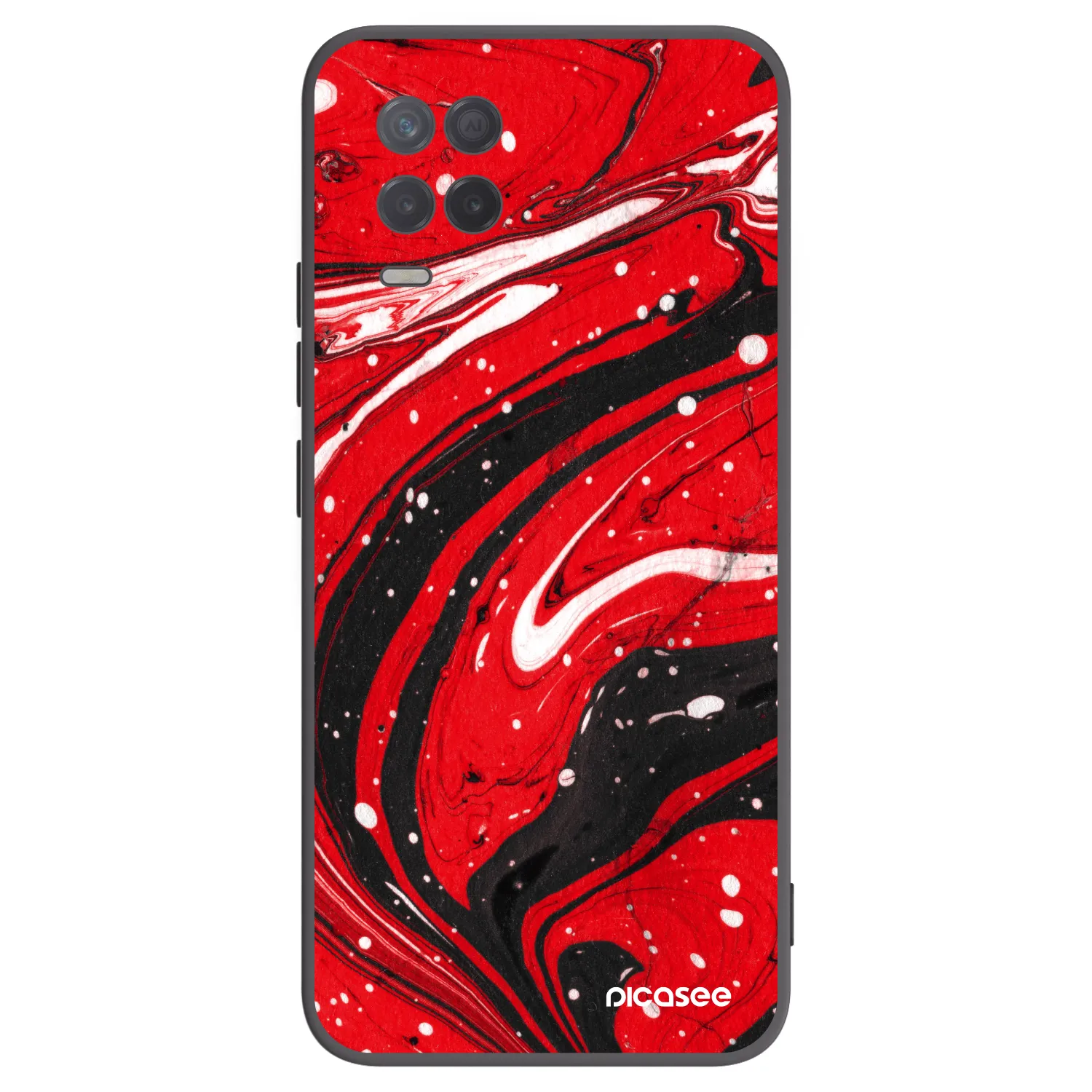 Picasee fekete szilikon tok az alábbi mobiltelefonokra Realme 8 5G - Red black