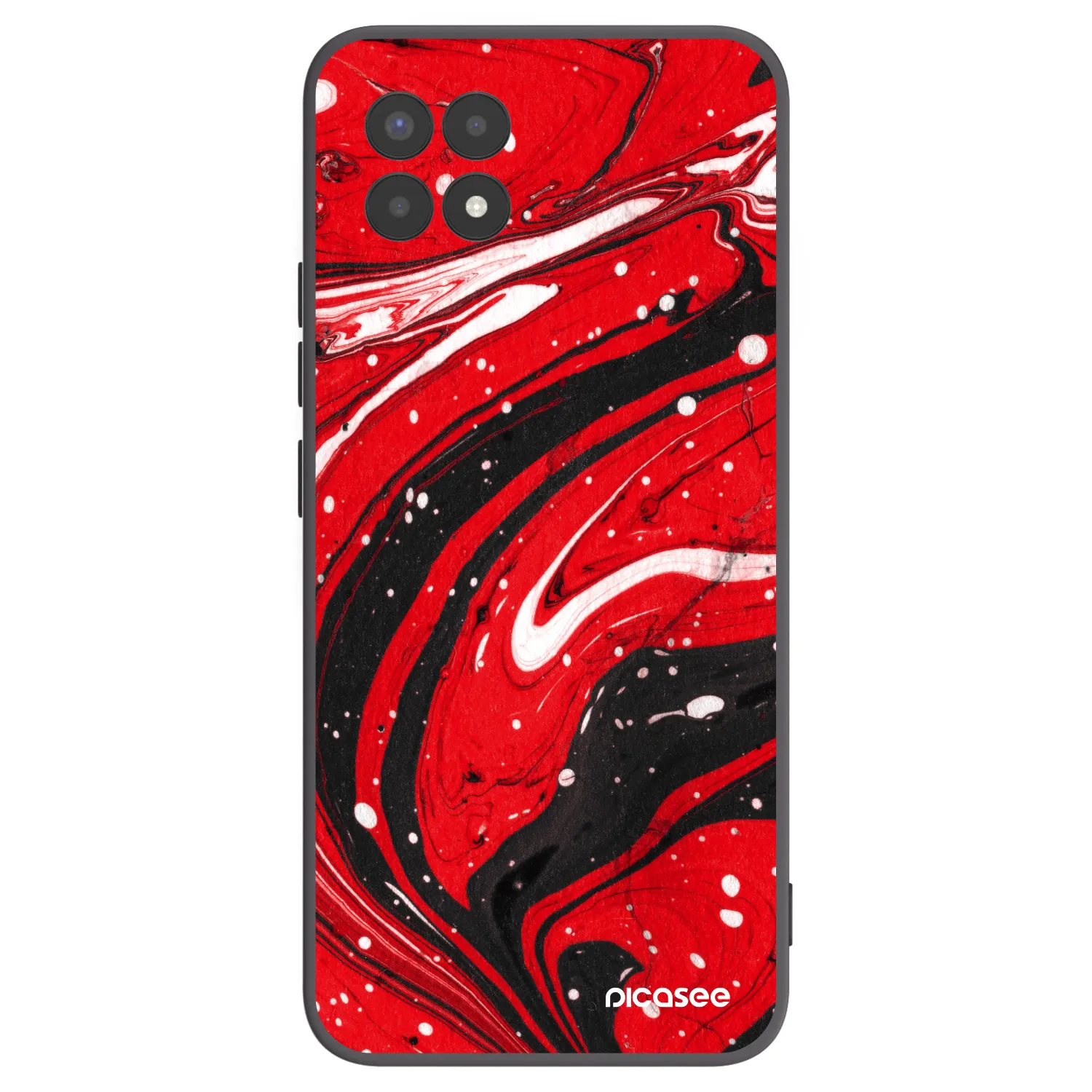 Picasee fekete szilikon tok az alábbi mobiltelefonokra Realme 8i - Red black