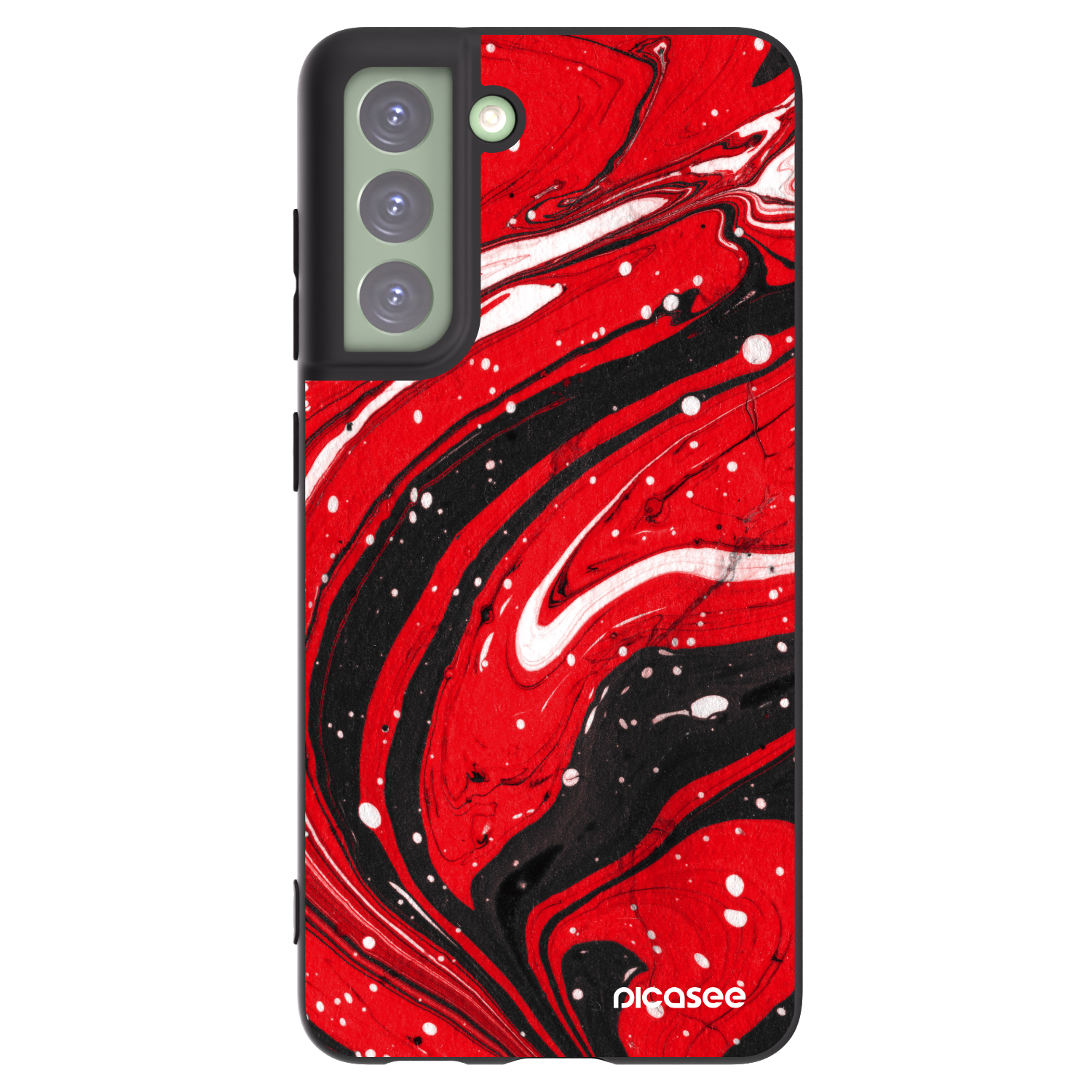 Picasee fekete szilikon tok az alábbi mobiltelefonokra Samsung Galaxy S21 FE 5G - Red black