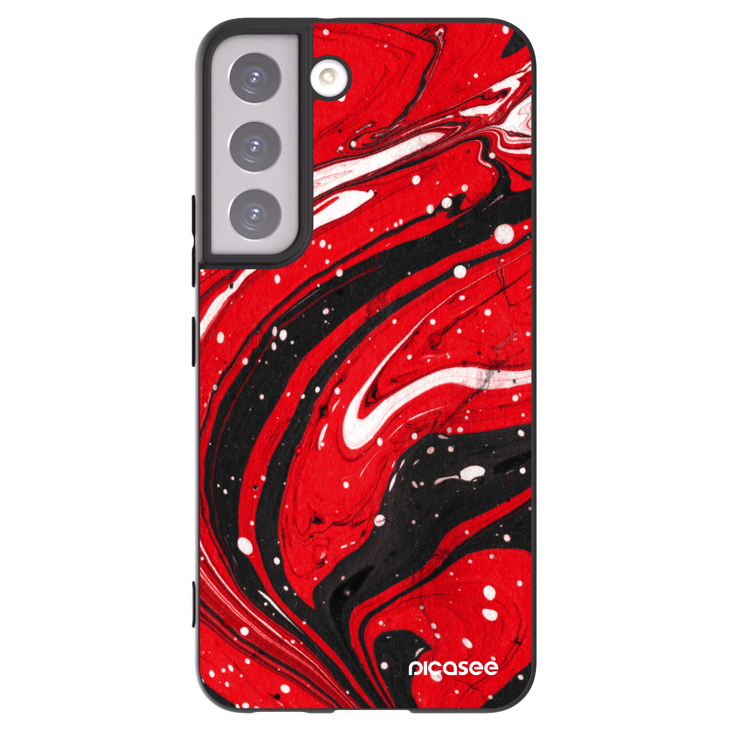 Picasee fekete szilikon tok az alábbi mobiltelefonokra Samsung Galaxy S22 5G - Red black