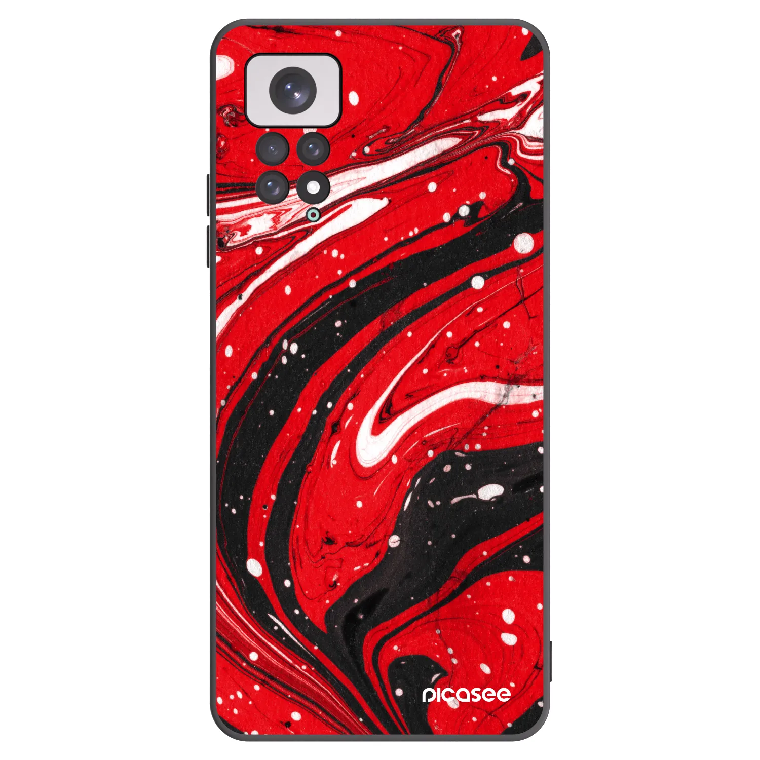 Picasee fekete szilikon tok az alábbi mobiltelefonokra Xiaomi Redmi Note 11 - Red black