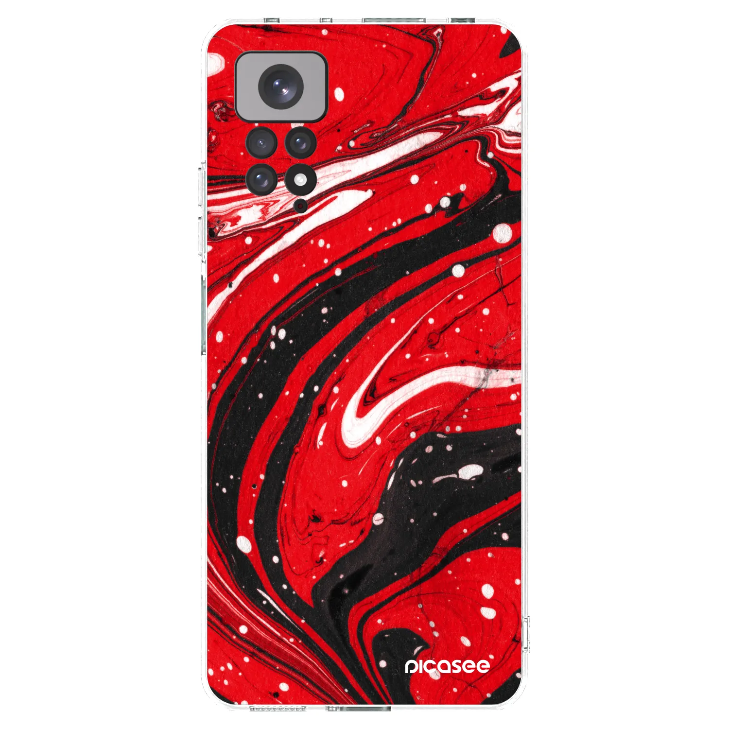 Picasee átlátszó szilikon tok az alábbi mobiltelefonokra Xiaomi Redmi Note 11S 4G - Red black
