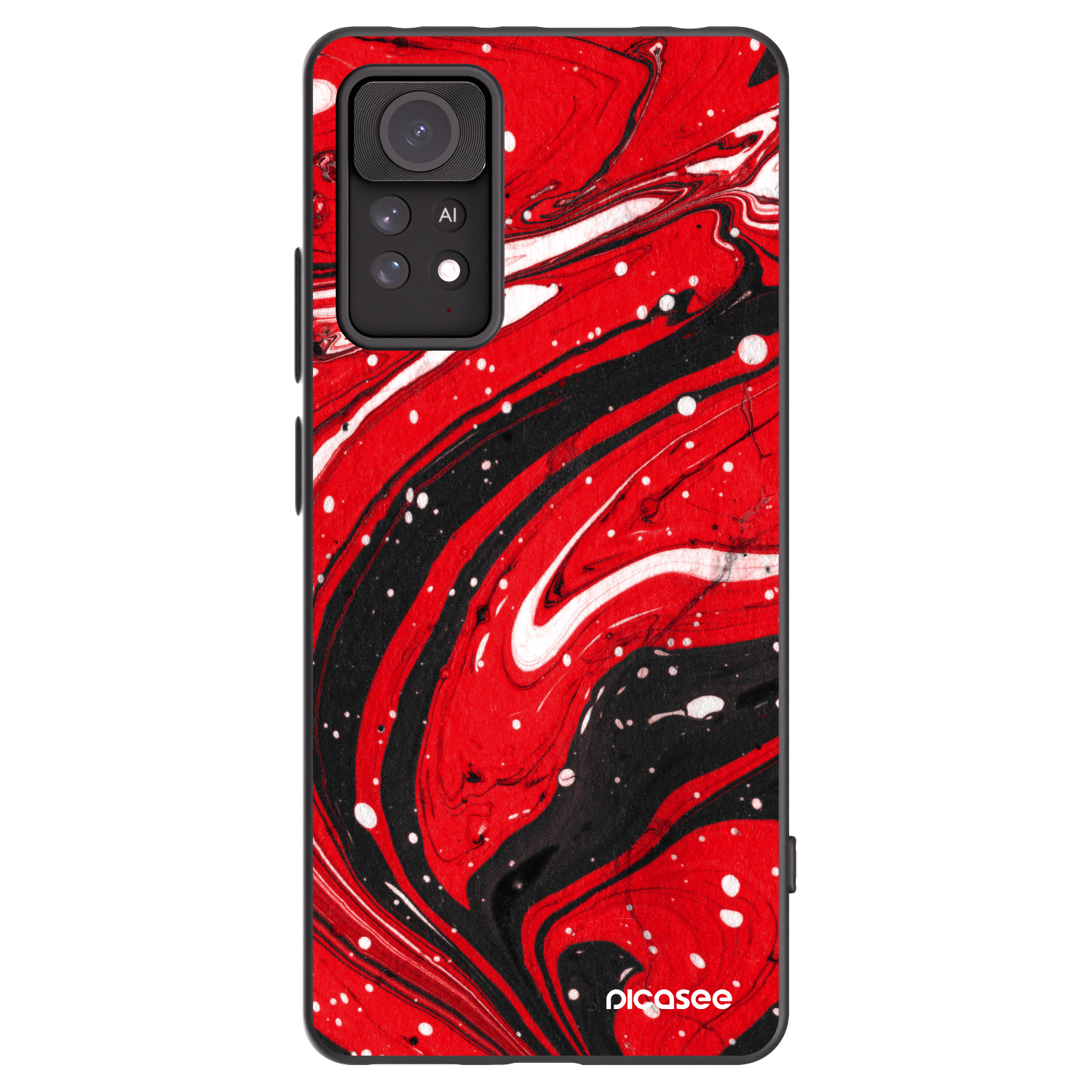 Picasee fekete szilikon tok az alábbi mobiltelefonokra Xiaomi Redmi Note 11 Pro - Red black