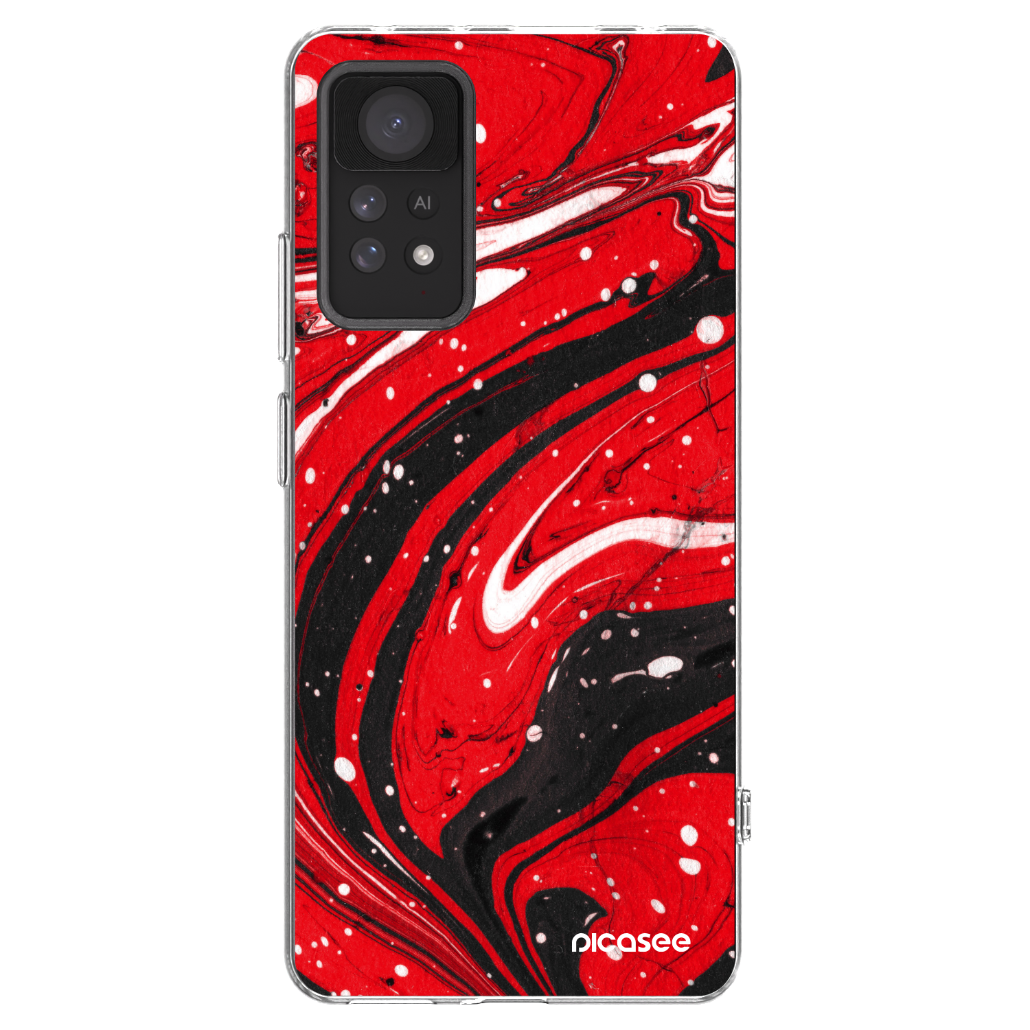 Picasee átlátszó szilikon tok az alábbi mobiltelefonokra Xiaomi Redmi Note 11 Pro - Red black