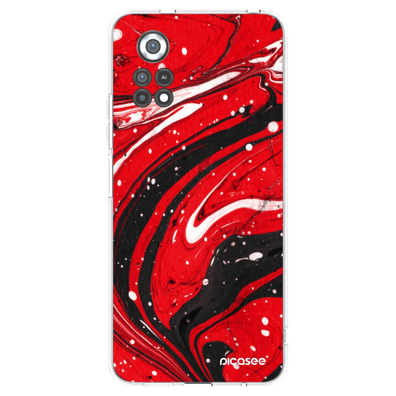 Picasee átlátszó szilikon tok az alábbi mobiltelefonokra Xiaomi Poco X4 Pro 5G - Red black