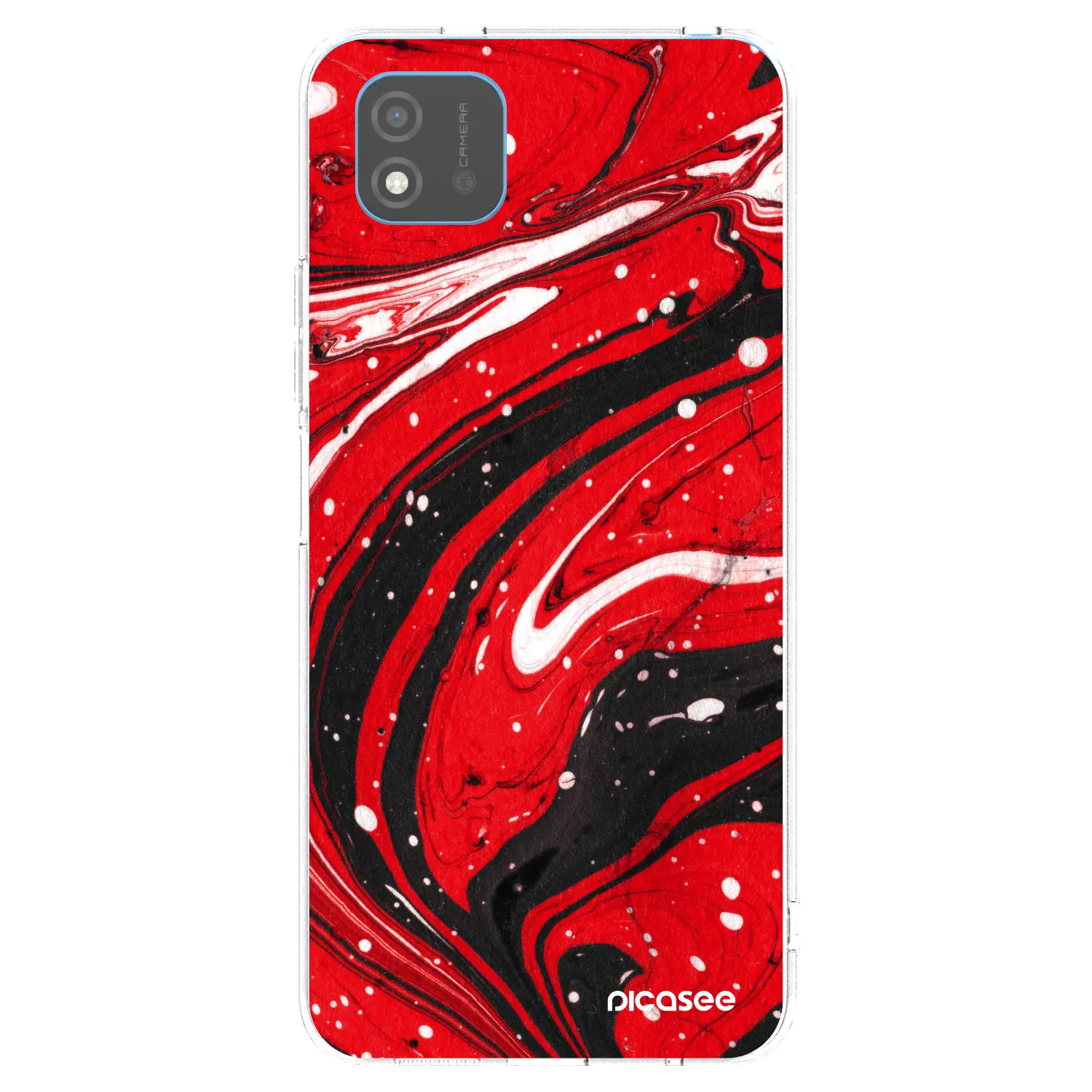 Picasee átlátszó szilikon tok az alábbi mobiltelefonokra Realme C11 (2021) - Red black