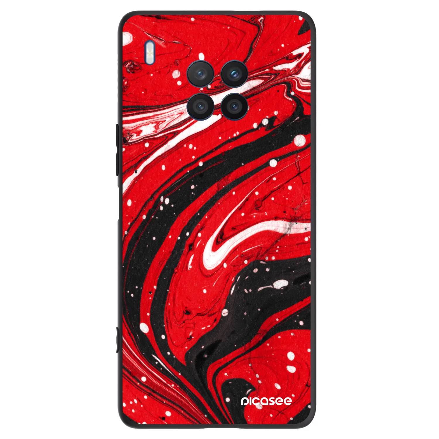 Picasee fekete szilikon tok az alábbi mobiltelefonokra Honor 50 Lite - Red black