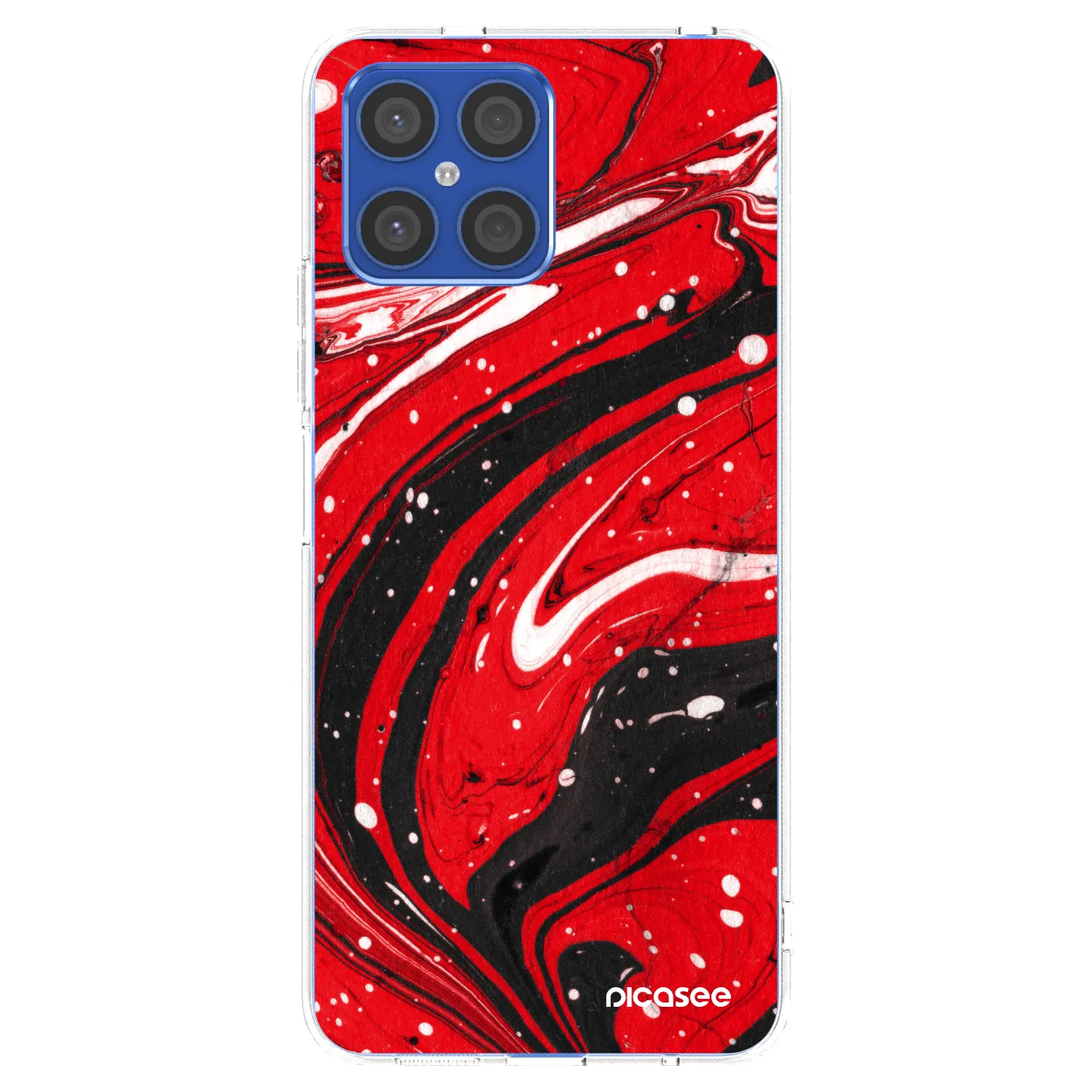 Picasee átlátszó szilikon tok az alábbi mobiltelefonokra Honor X8 4G - Red black