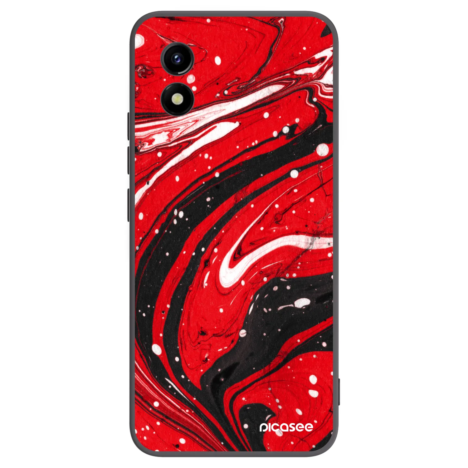 Picasee fekete szilikon tok az alábbi mobiltelefonokra Vivo Y01 - Red black