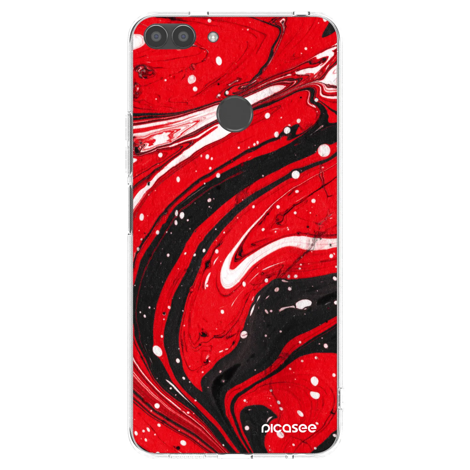 Picasee átlátszó szilikon tok az alábbi mobiltelefonokra Huawei P Smart - Red black