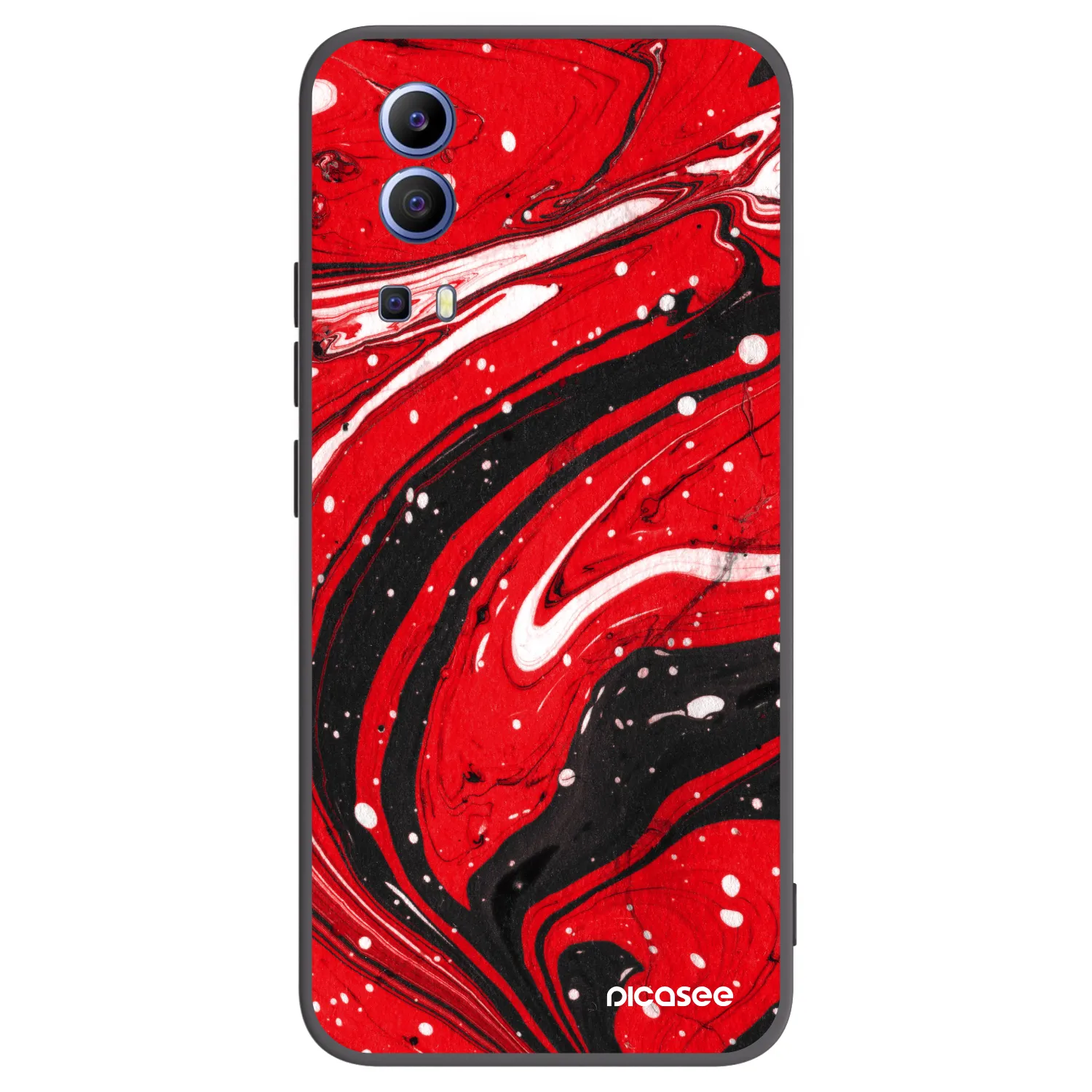 Picasee fekete szilikon tok az alábbi mobiltelefonokra Vivo Y52 5G - Red black