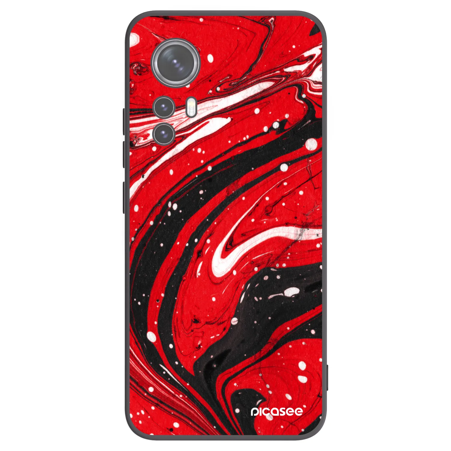 Picasee fekete szilikon tok az alábbi mobiltelefonokra Xiaomi 12X - Red black