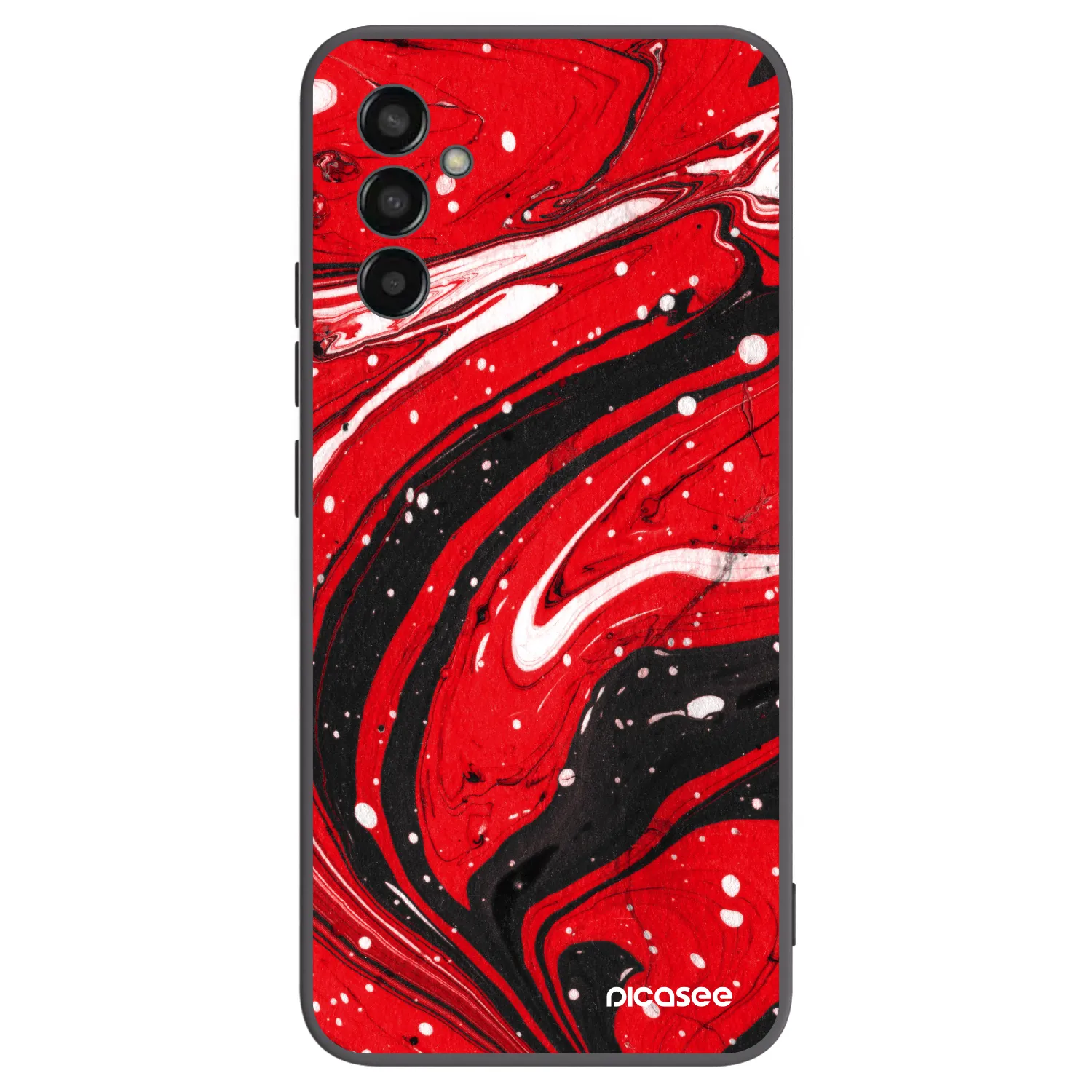 Picasee fekete szilikon tok az alábbi mobiltelefonokra Samsung Galaxy M13 M135F - Red black