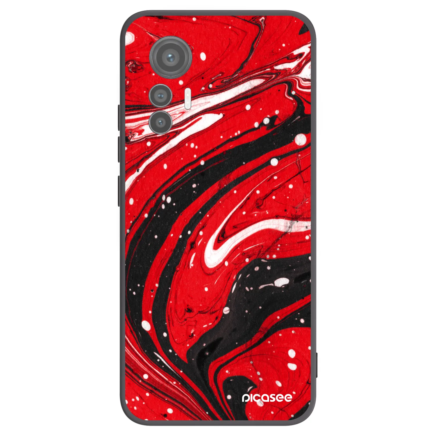 Picasee fekete szilikon tok az alábbi mobiltelefonokra Xiaomi 12 Lite - Red black