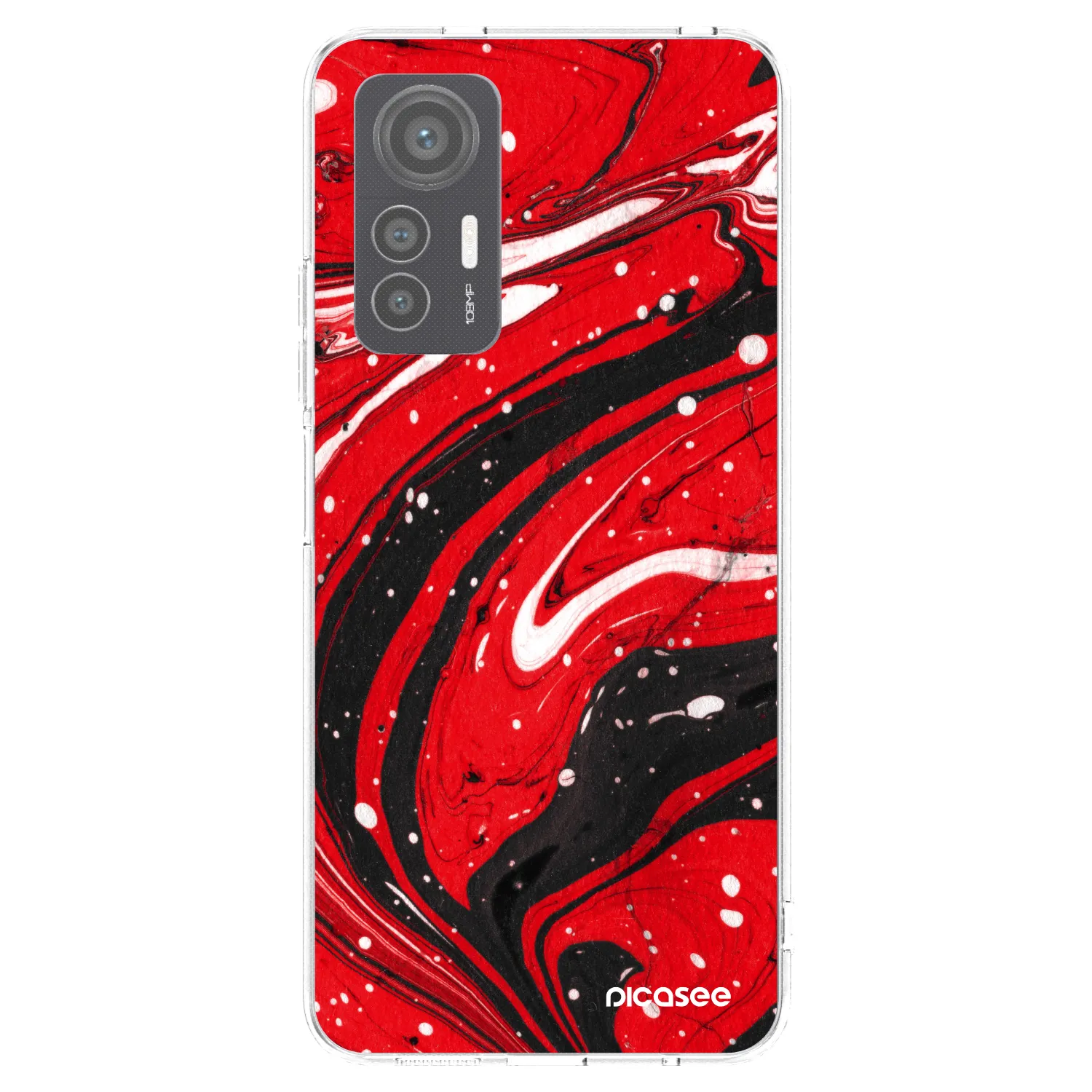 Picasee átlátszó szilikon tok az alábbi mobiltelefonokra Xiaomi 12 Lite - Red black