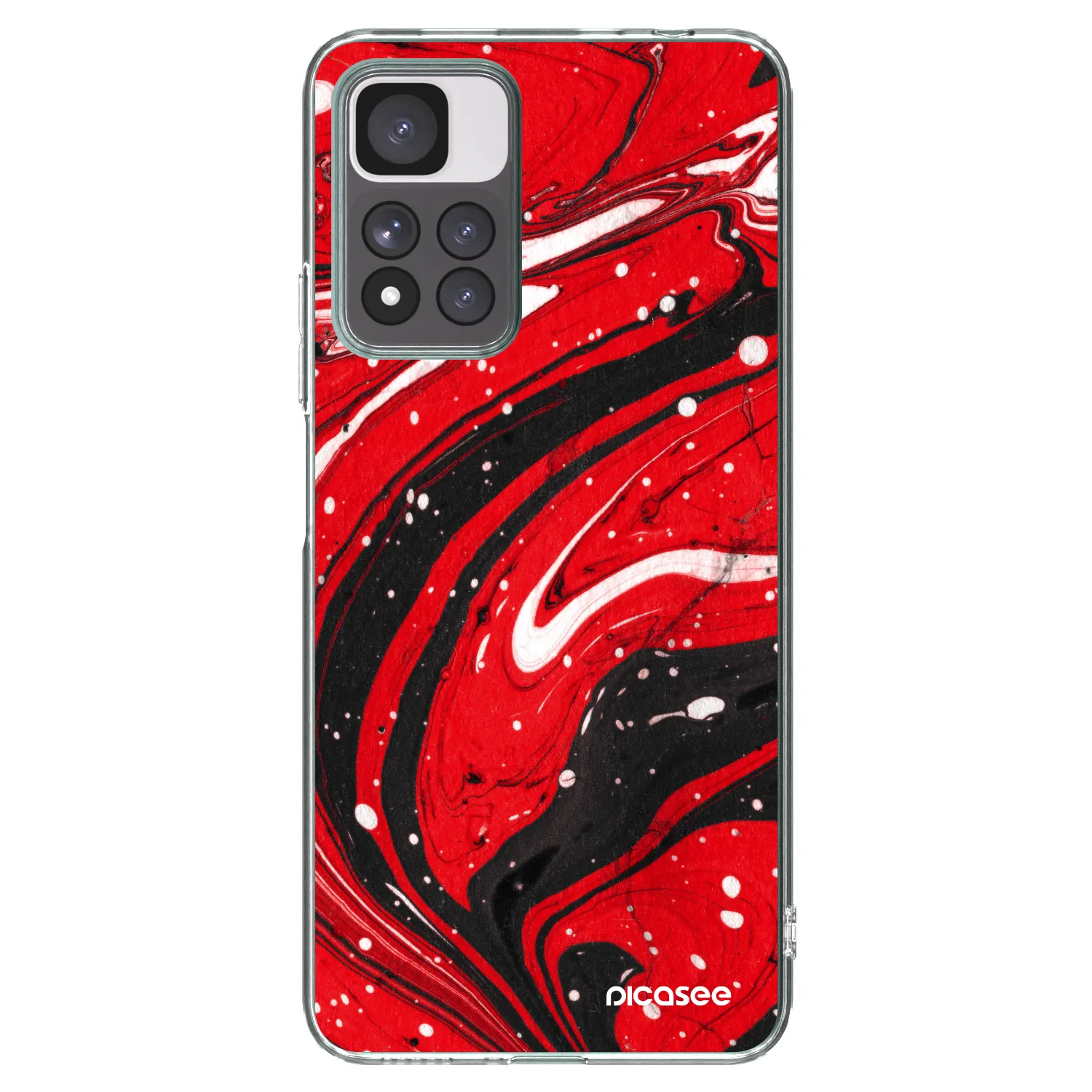Picasee átlátszó szilikon tok az alábbi mobiltelefonokra Xiaomi Redmi Note 11 Pro+ 5G - Red black