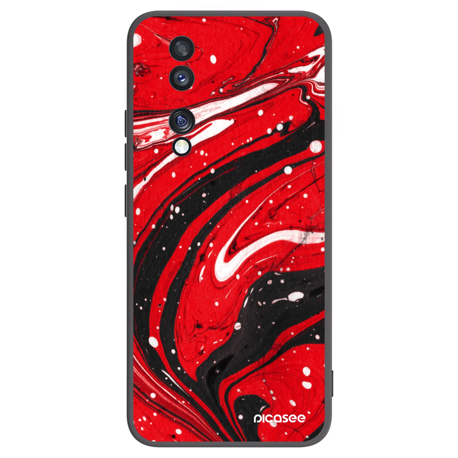 Picasee fekete szilikon tok az alábbi mobiltelefonokra Honor 70 - Red black