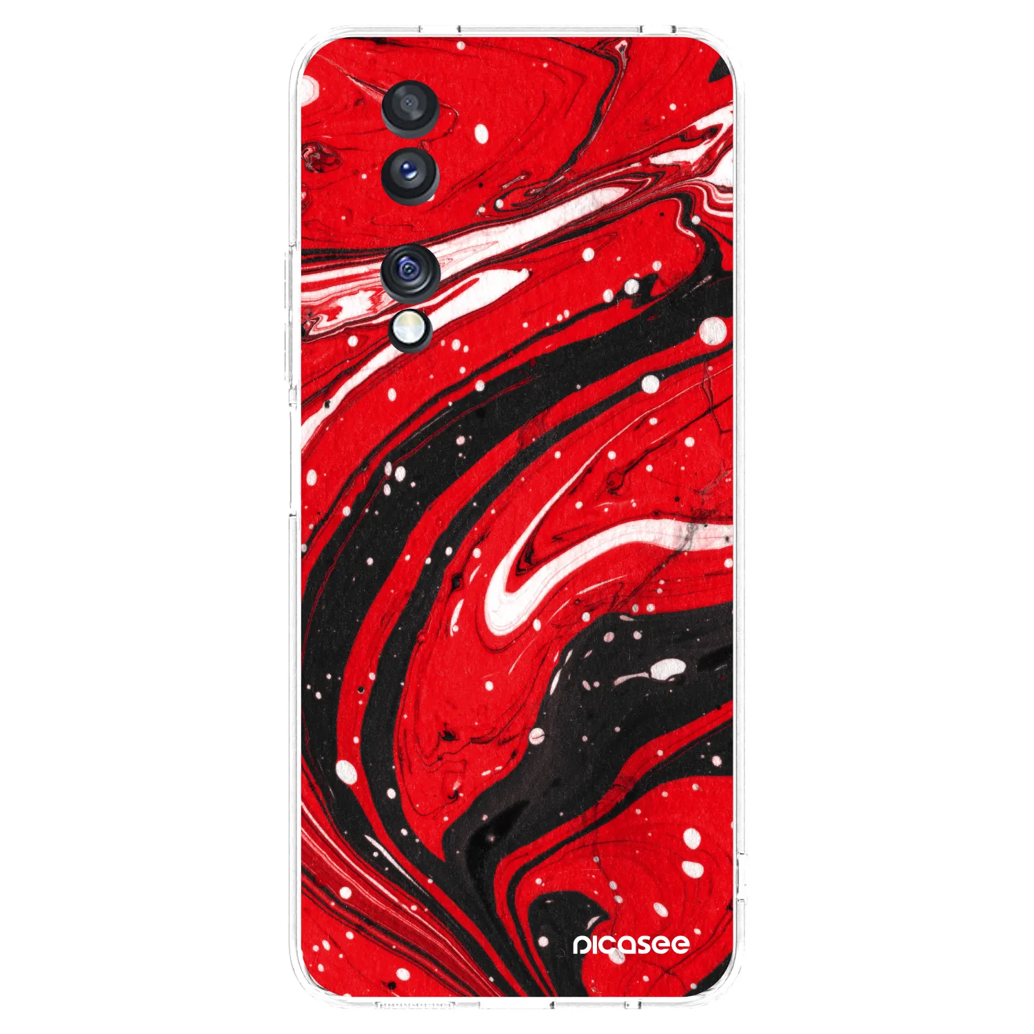 Picasee átlátszó szilikon tok az alábbi mobiltelefonokra Honor 70 - Red black