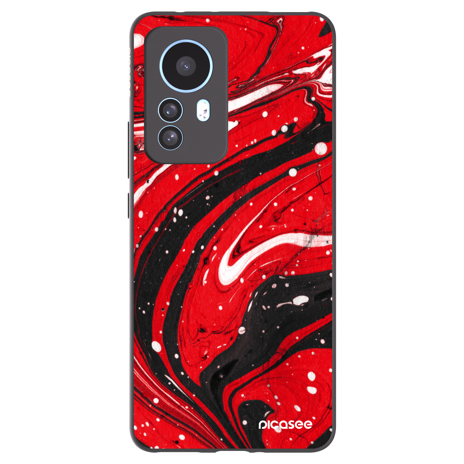 Picasee fekete szilikon tok az alábbi mobiltelefonokra Xiaomi 12T - Red black