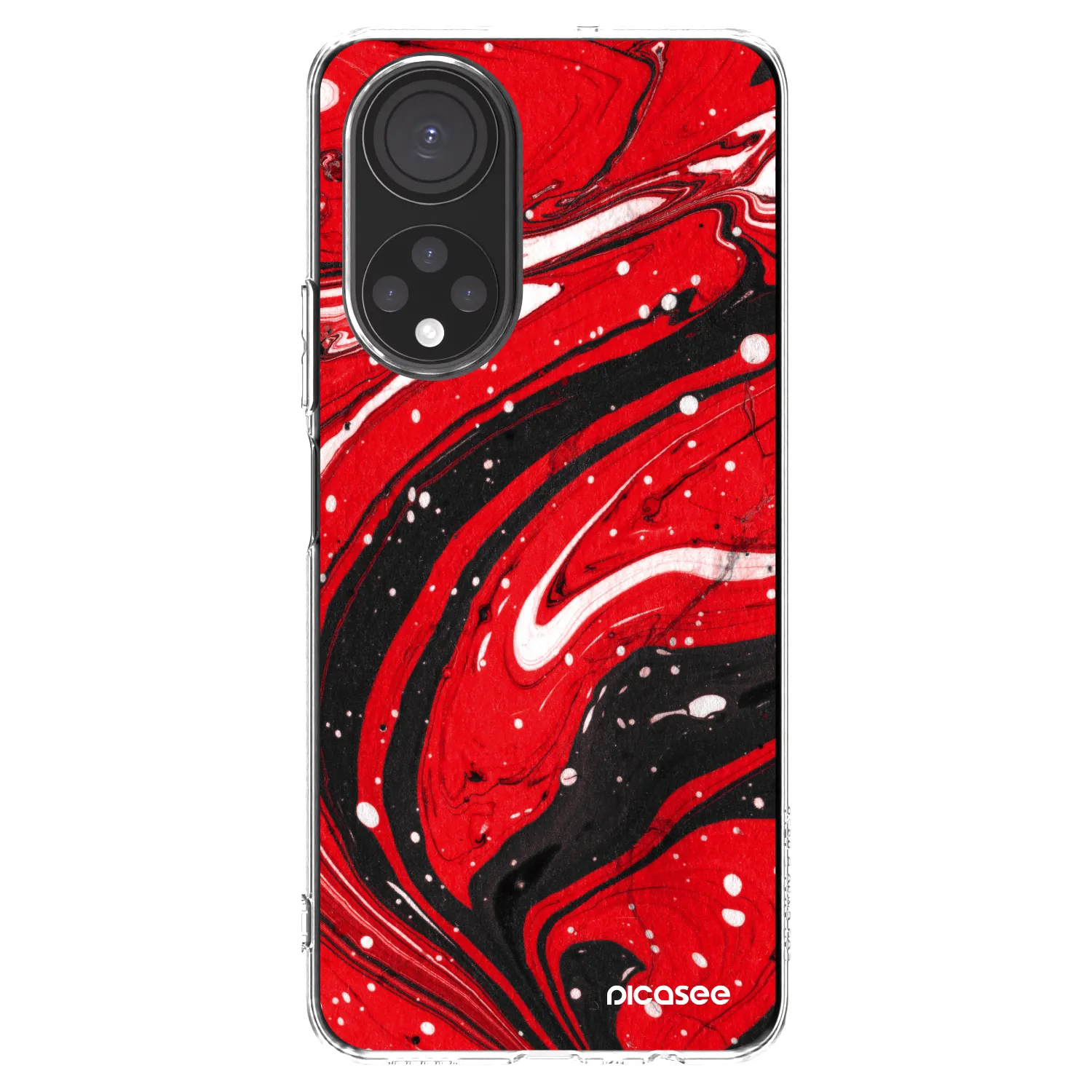 Picasee átlátszó szilikon tok az alábbi mobiltelefonokra Honor X7 - Red black