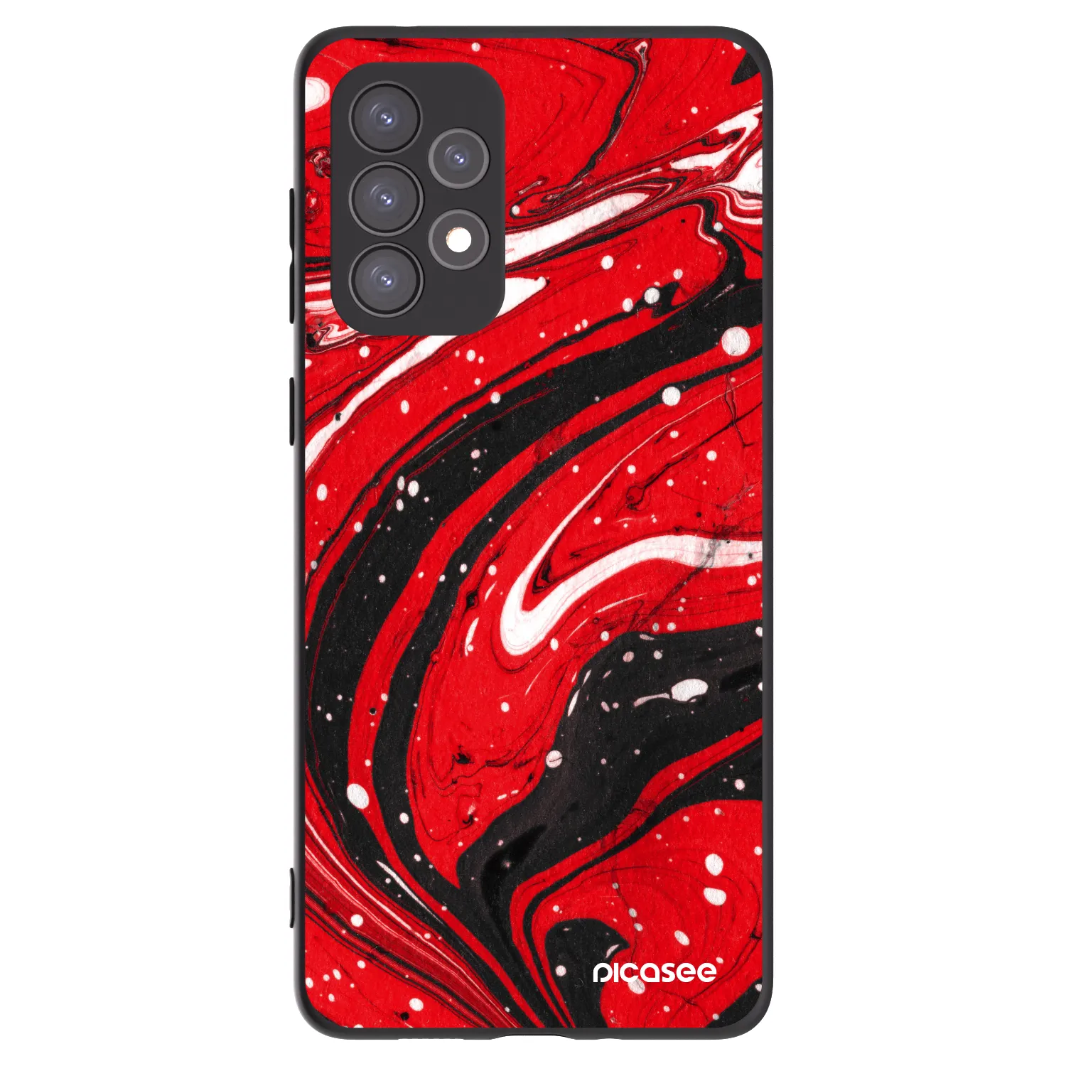 Picasee fekete szilikon tok az alábbi mobiltelefonokra Samsung Galaxy A73 5G - Red black