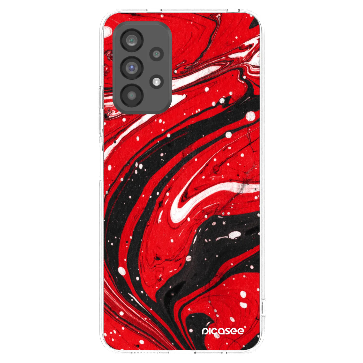 Picasee átlátszó szilikon tok az alábbi mobiltelefonokra Samsung Galaxy A73 5G - Red black