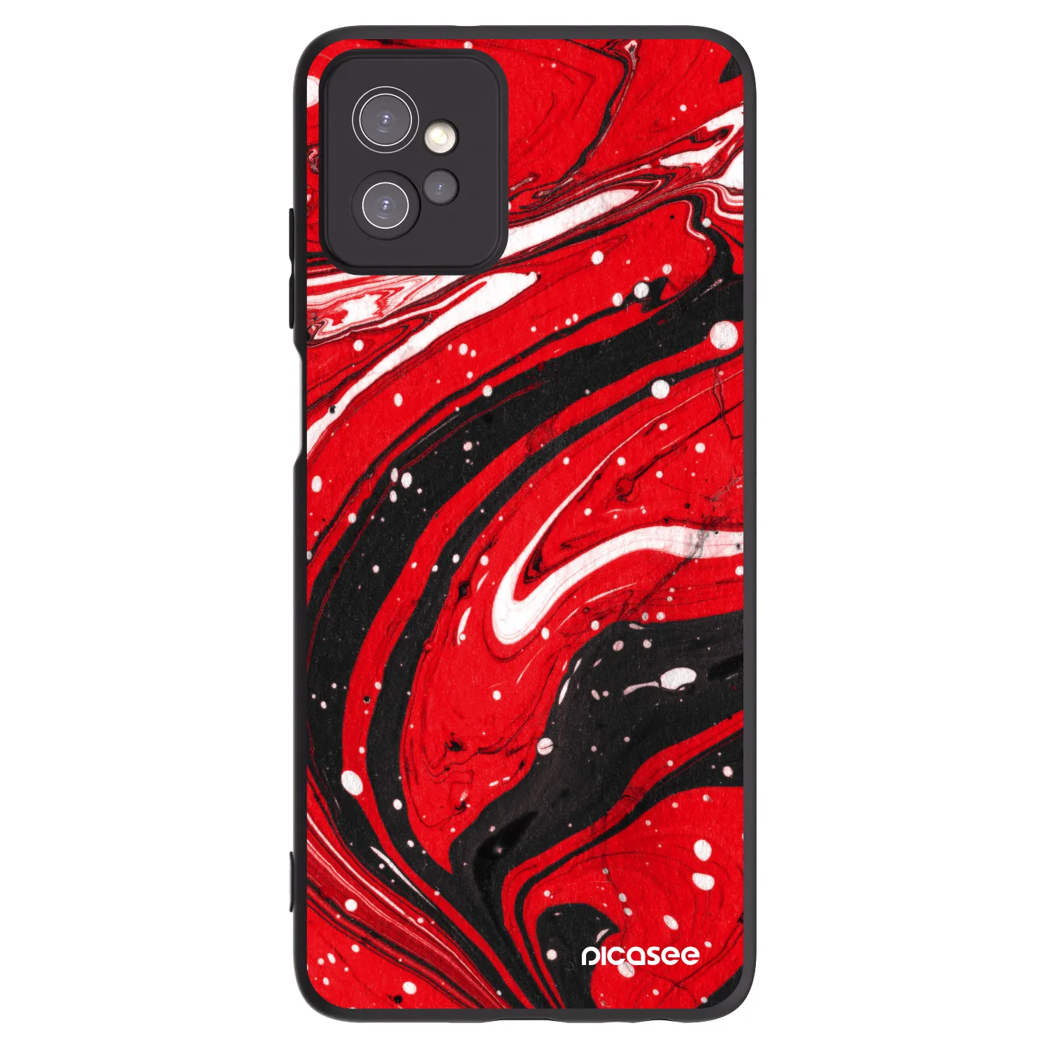 Picasee fekete szilikon tok az alábbi mobiltelefonokra Motorola Moto G32 - Red black