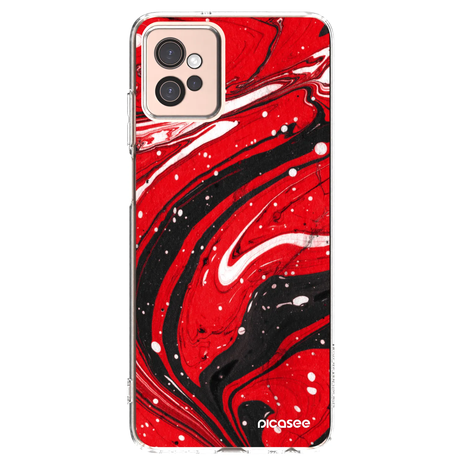 Picasee átlátszó szilikon tok az alábbi mobiltelefonokra Motorola Moto G32 - Red black