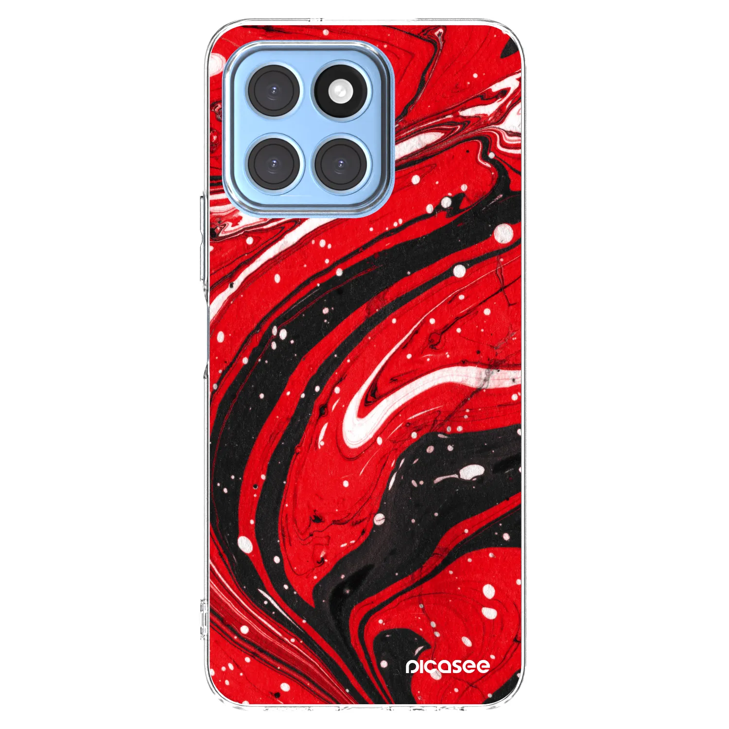 Picasee átlátszó szilikon tok az alábbi mobiltelefonokra Honor X8 5G - Red black