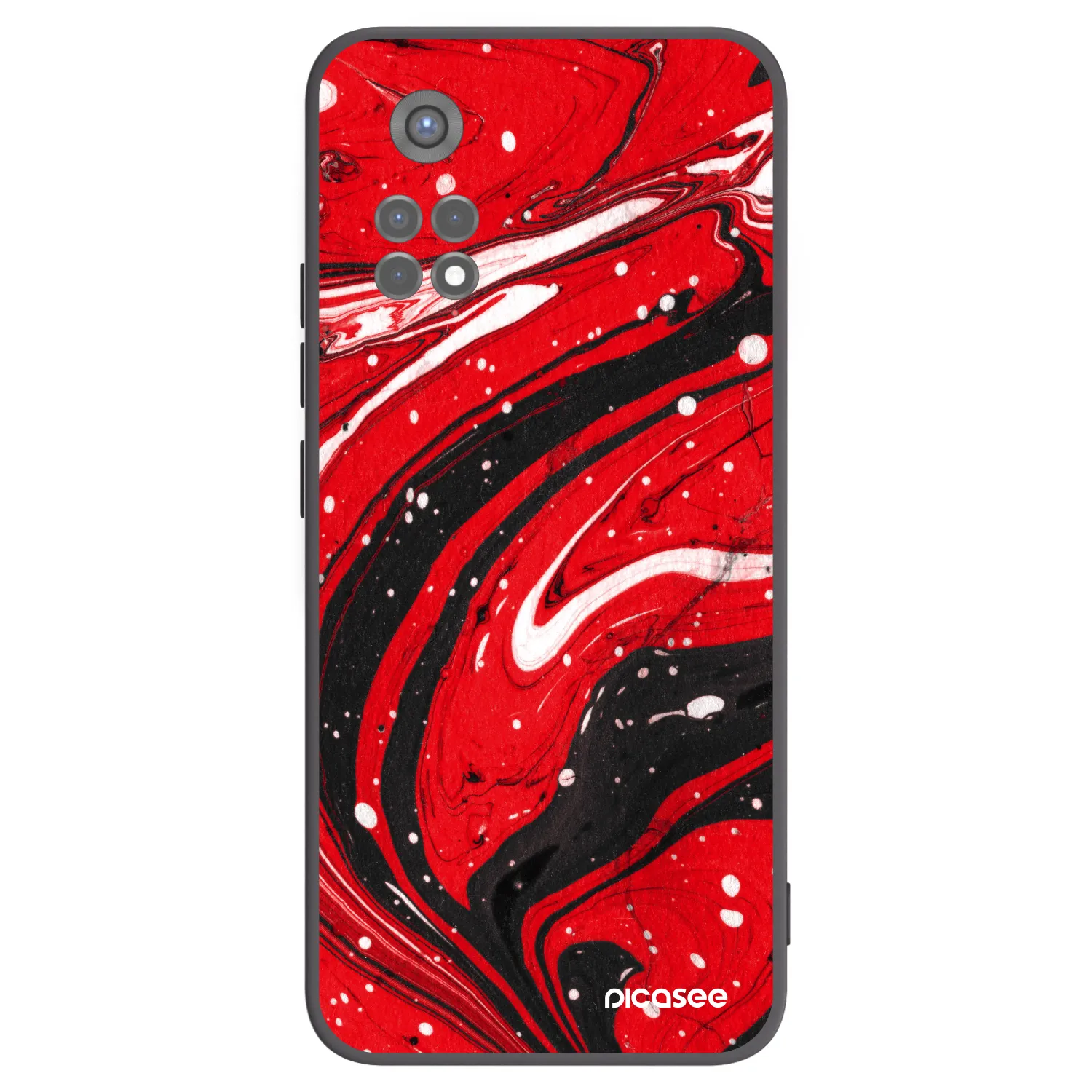 Picasee fekete szilikon tok az alábbi mobiltelefonokra Xiaomi Redmi Note 11S 5G - Red black
