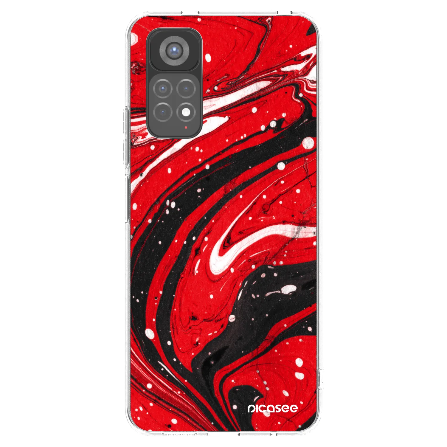 Picasee átlátszó szilikon tok az alábbi mobiltelefonokra Xiaomi Redmi Note 11S 5G - Red black